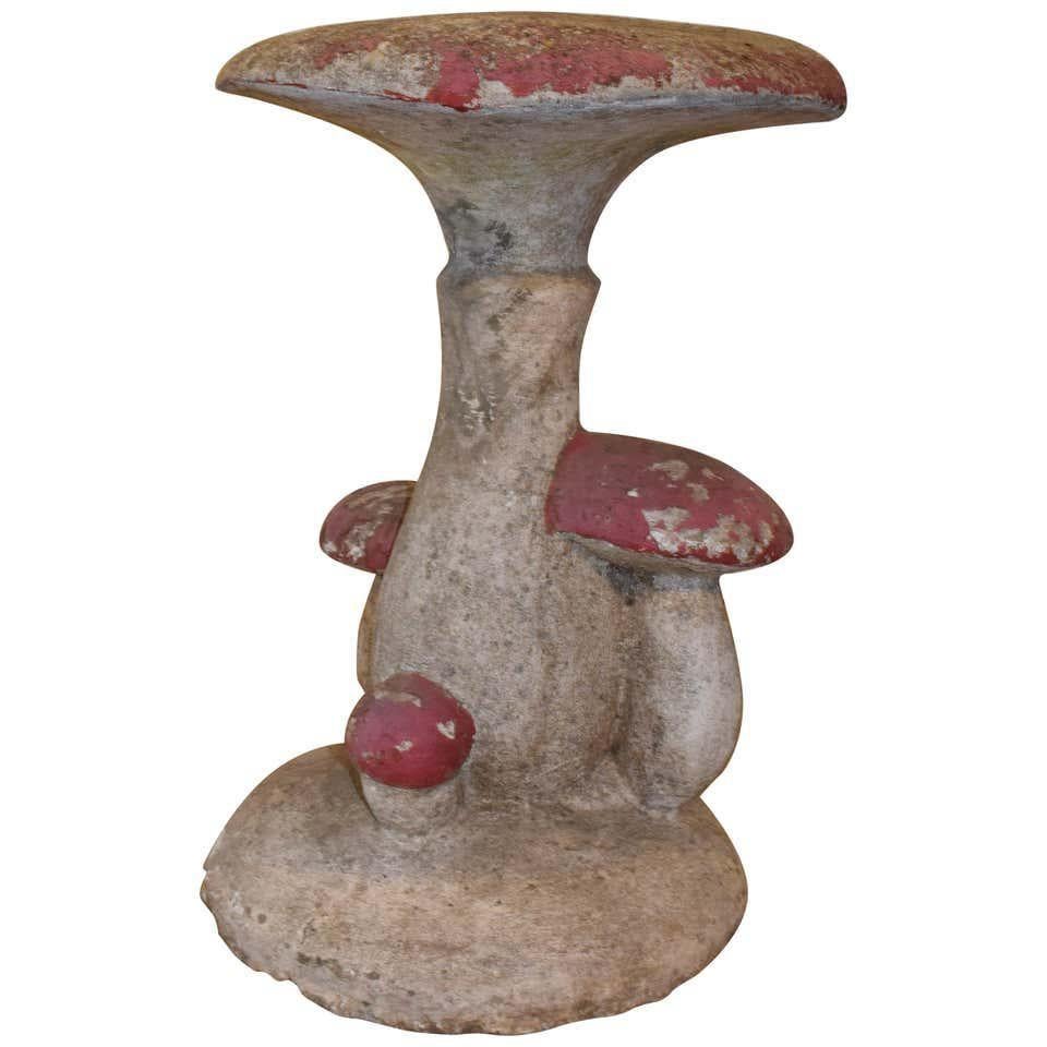 French Concrete Mushroom Garden Ornament