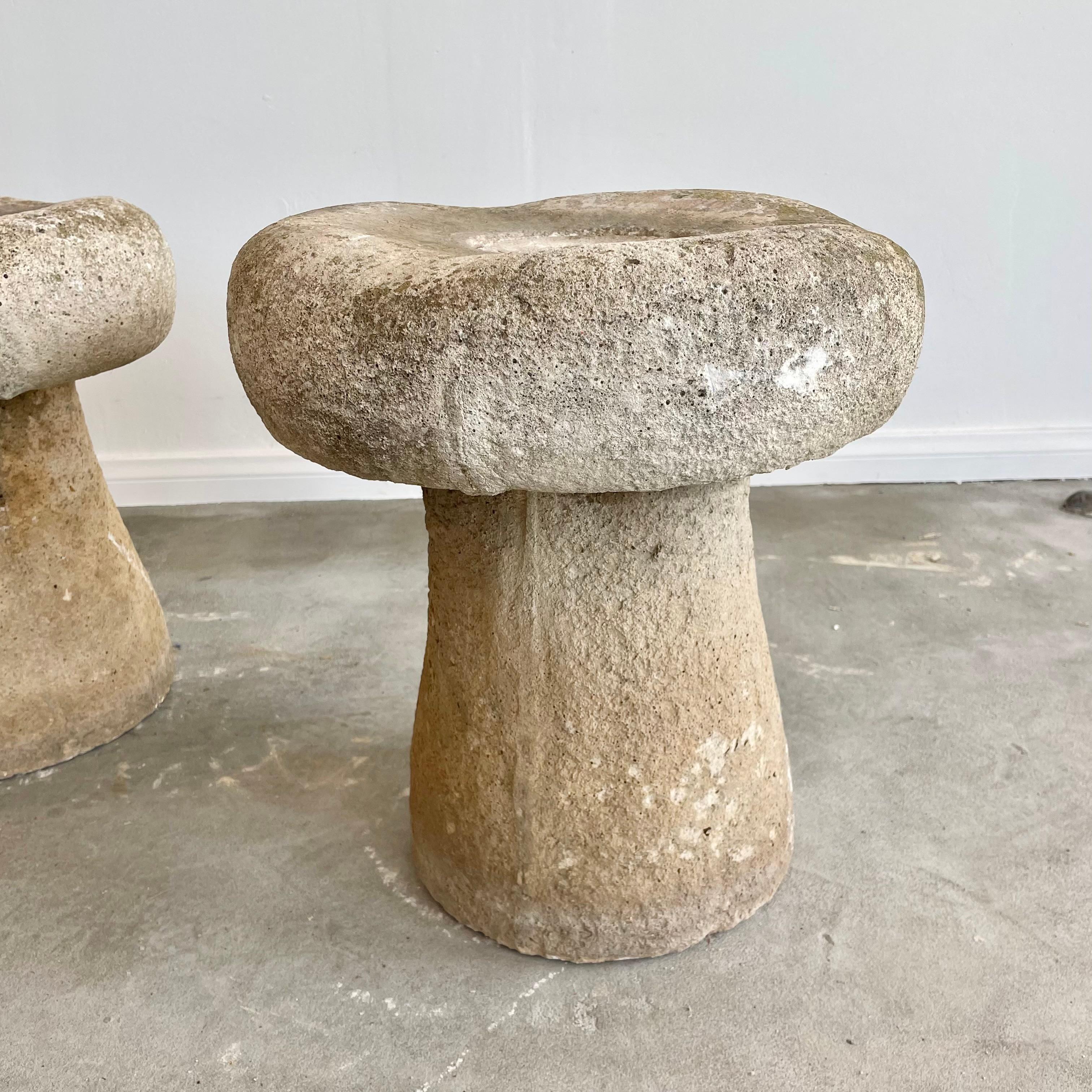 Concrete Mushroom Stools, 1970s, France 3