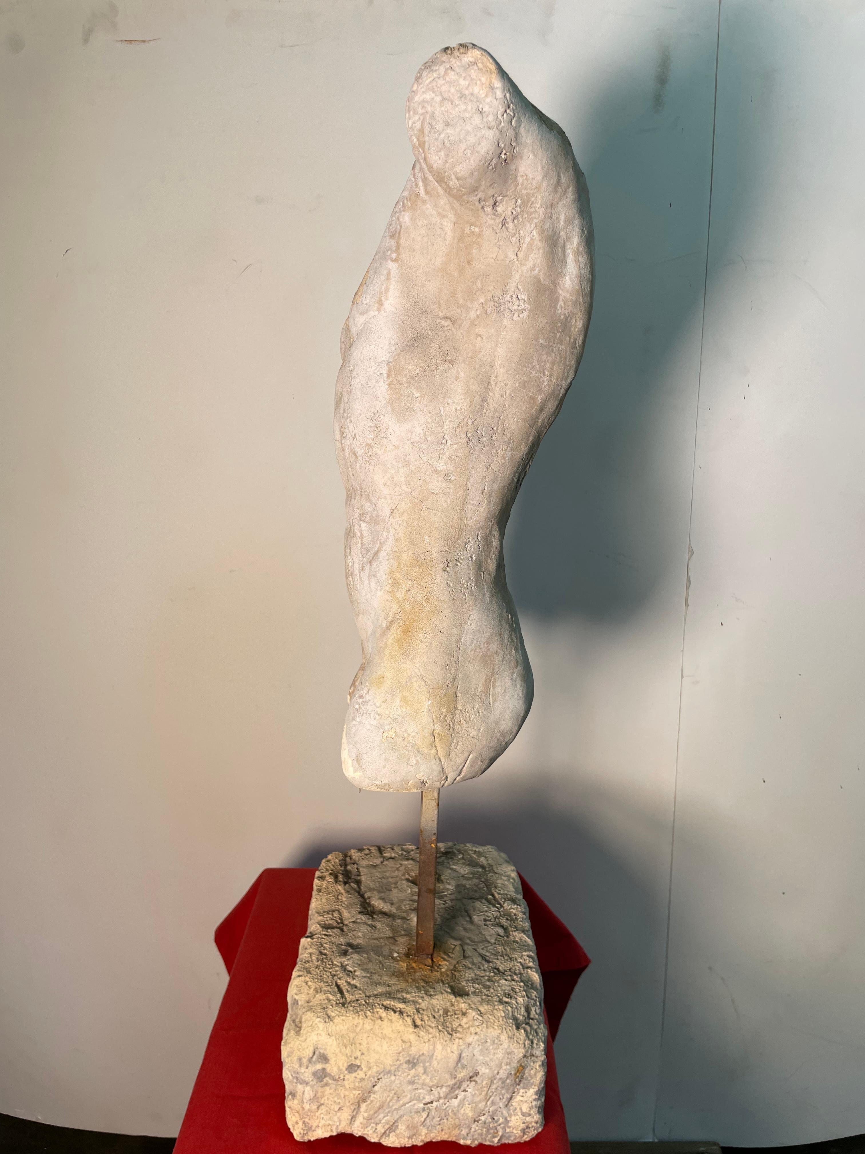 19th Century Concrete Naked Sculpture