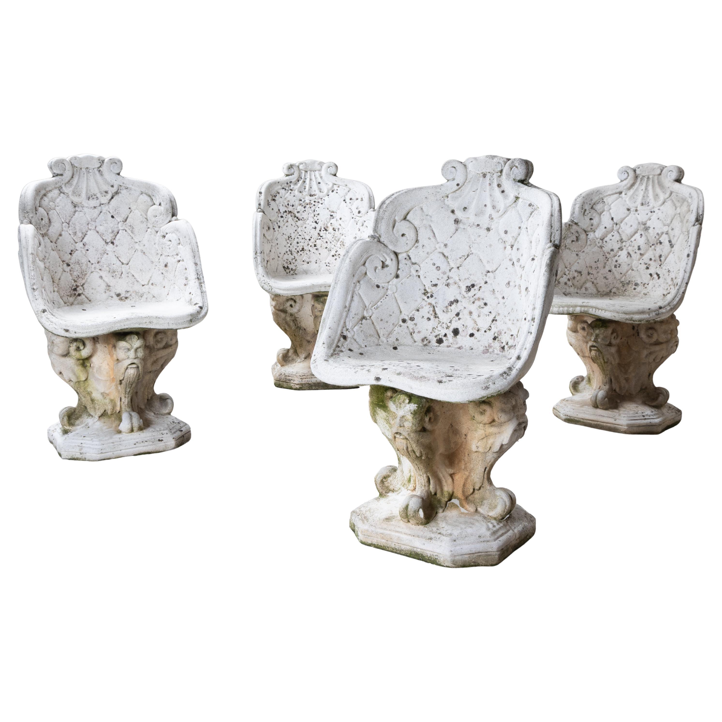 Concrete outdoor chairs, 1960, set of 4