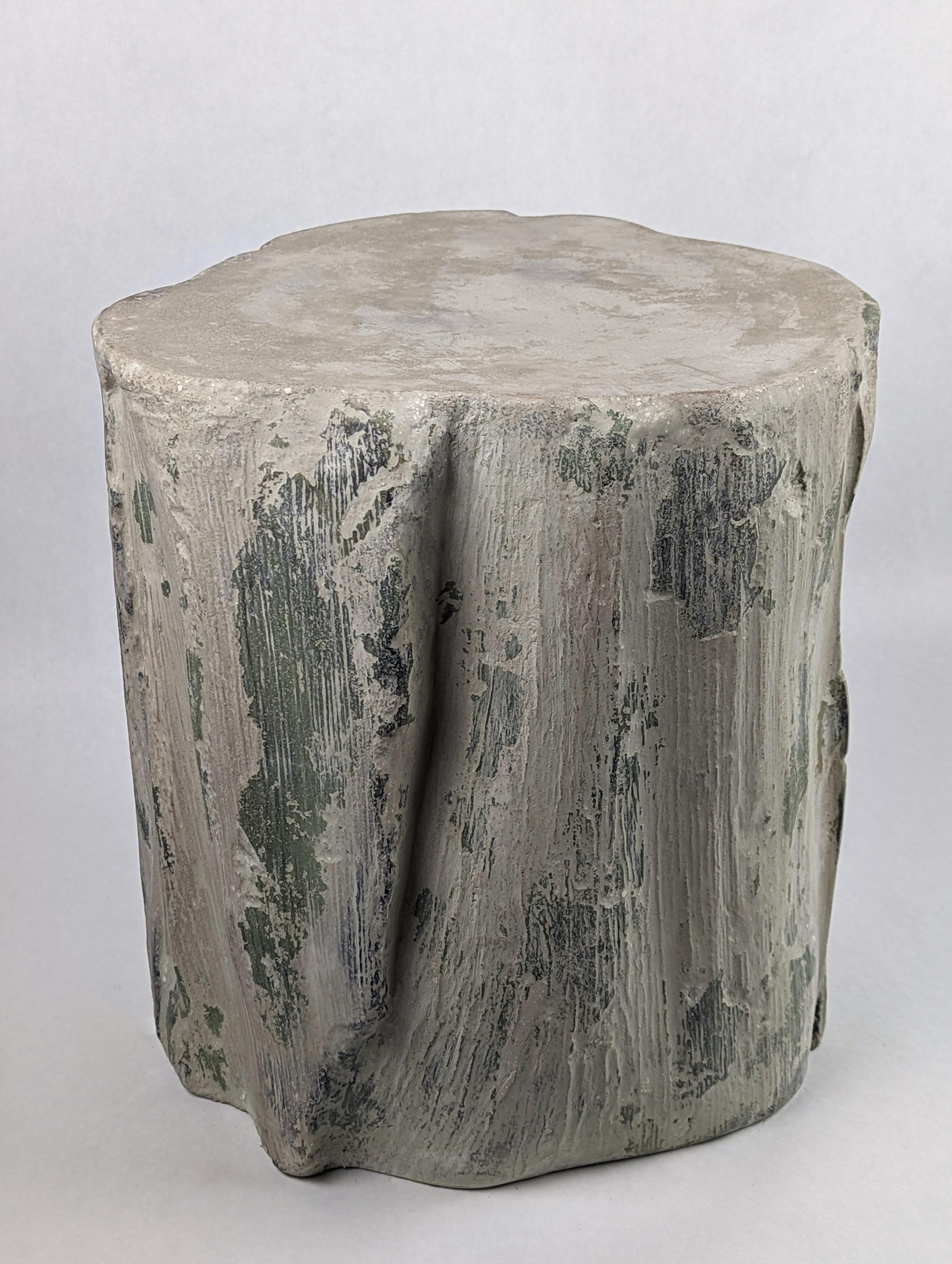 Organic Modern Concrete Palm Stump Side Table For Sale 3