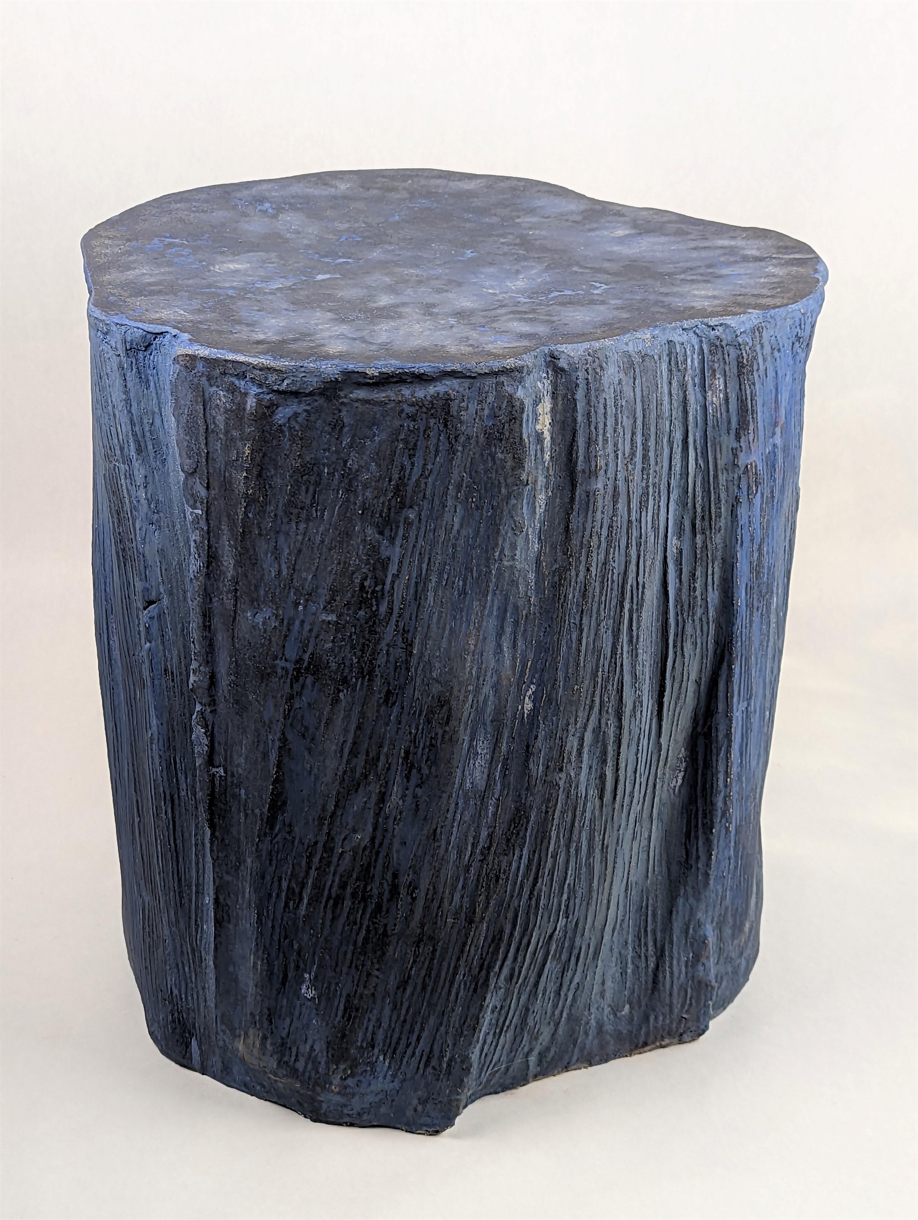 American Organic Modern Concrete Palm Stump Side Table For Sale
