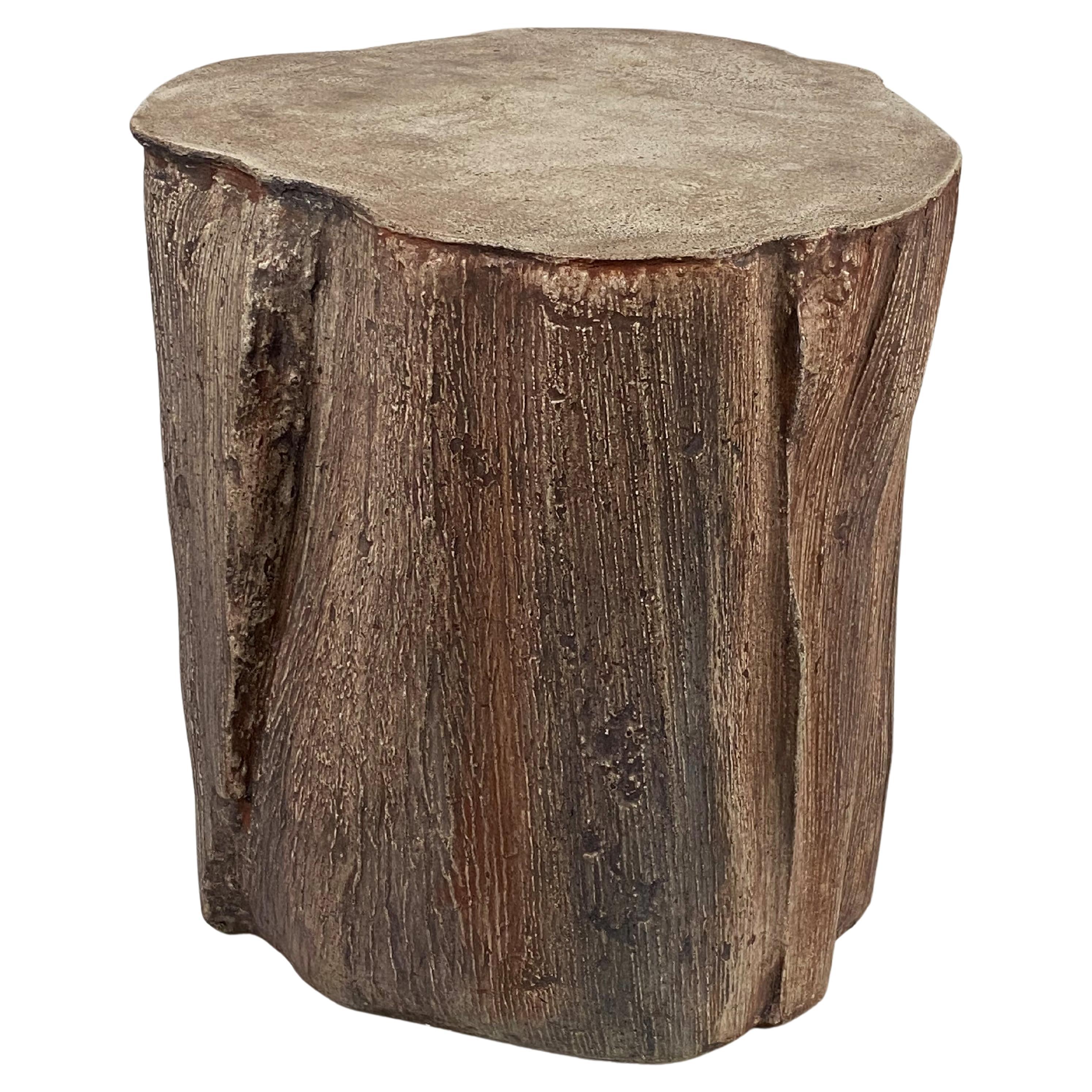 Organic Modern Concrete Palm Stump Side Table For Sale