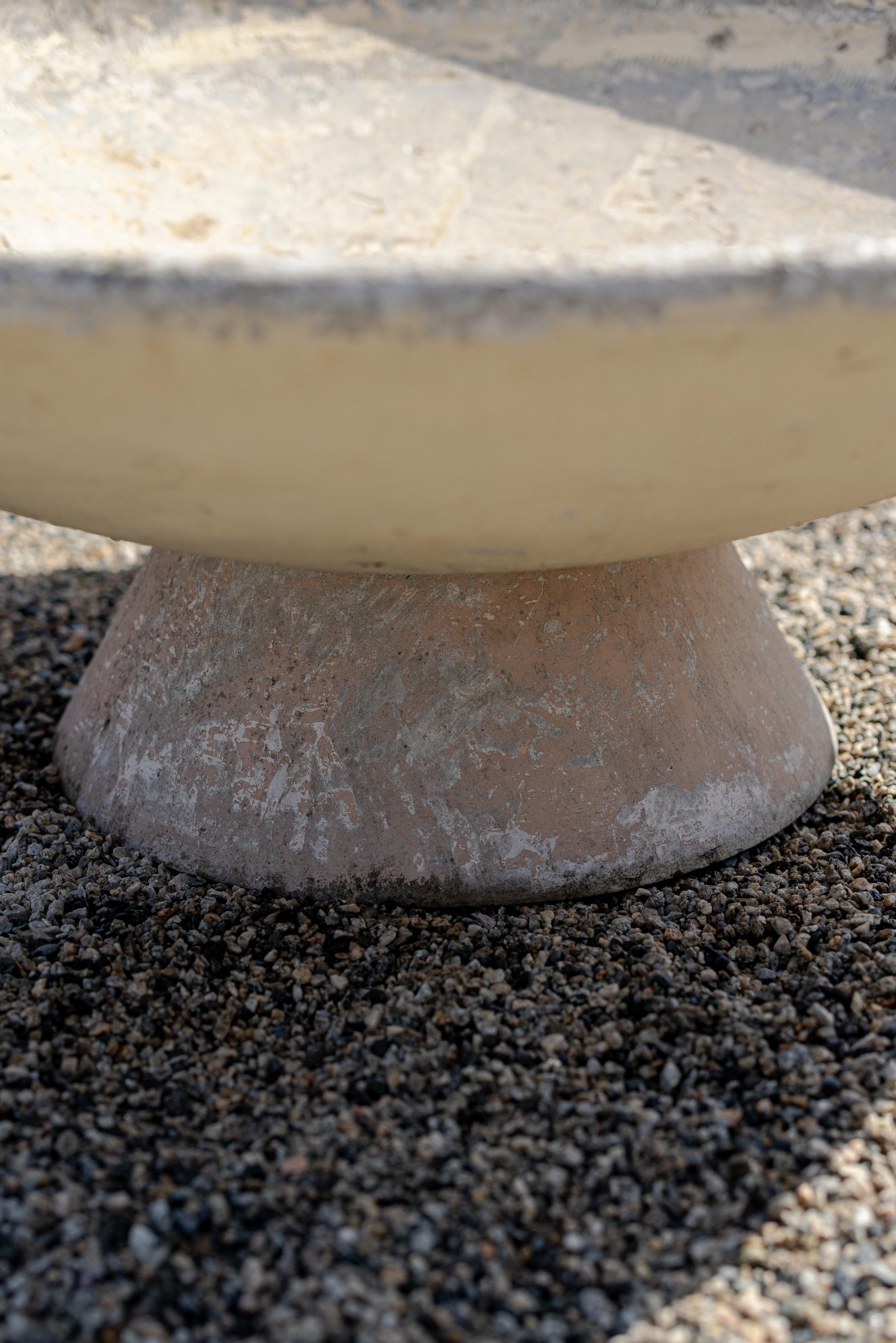 Concrete Pedestal Bowl Planter by Willy Guhl, 1960's, Switzerland In Fair Condition For Sale In Los Angeles, CA