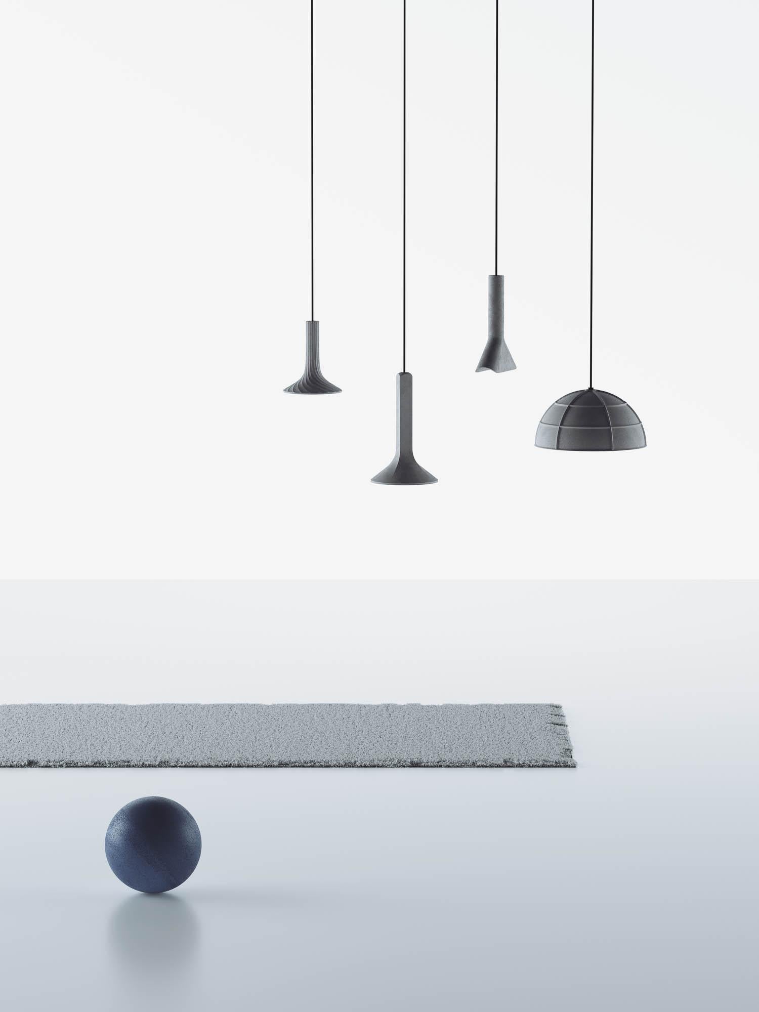 Industrial Concrete Pendant Lamp 'Chuan' by Bentu Design For Sale