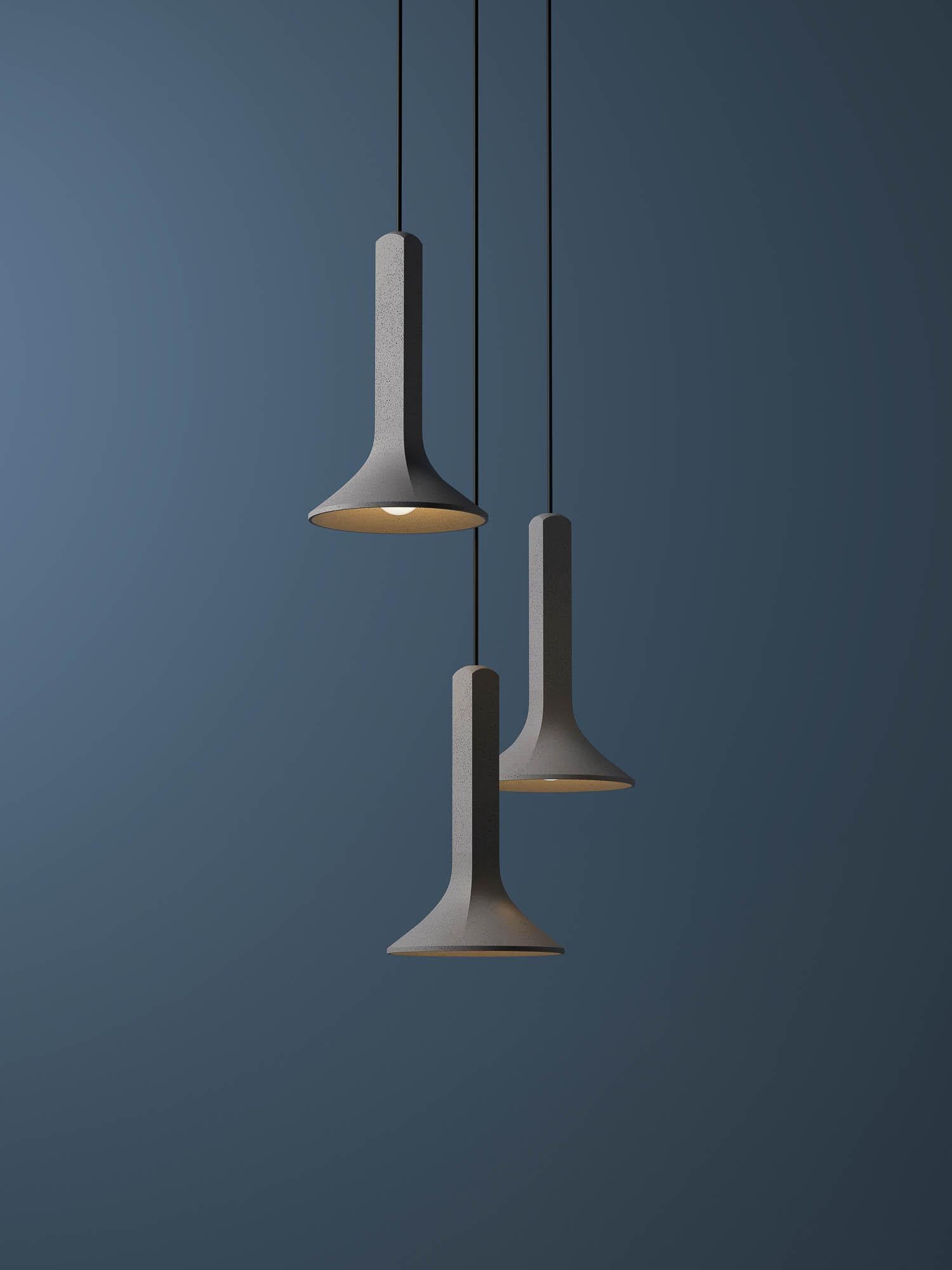 Concrete Pendant Lamp 'Chuan' by Bentu Design In Excellent Condition For Sale In Paris, FR