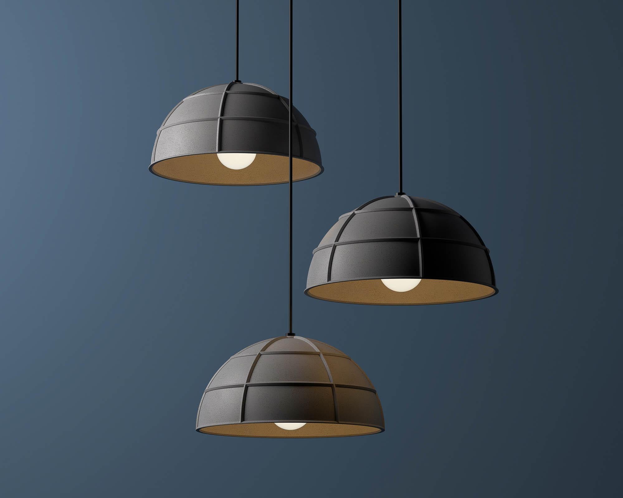 Leng - Pendant Lamp by Bentu Design

Concrete
Measures: 348 x H 180mm
2.4kg
Light source: E27 250lm 2700K AC 100-240V 50-60Hz 9W IP20 
Cord: 3m black
Ceiling rose: 110mm

Bentu Design's furniture and lightings derive its uniqueness from the