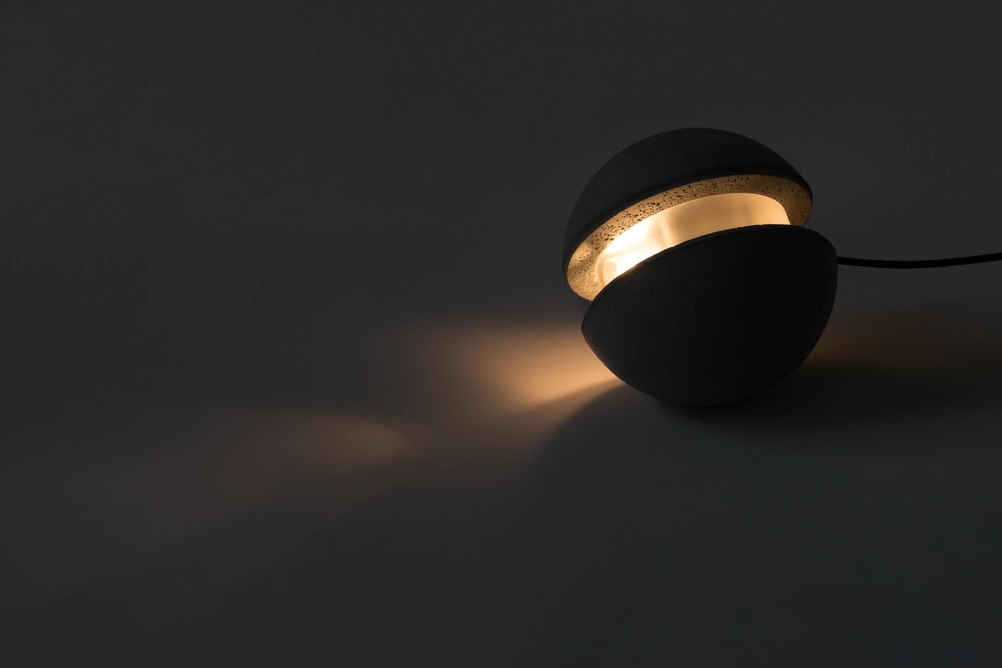 Industrial Concrete Pendant Lamp 'Moon M' by Bentu Design For Sale