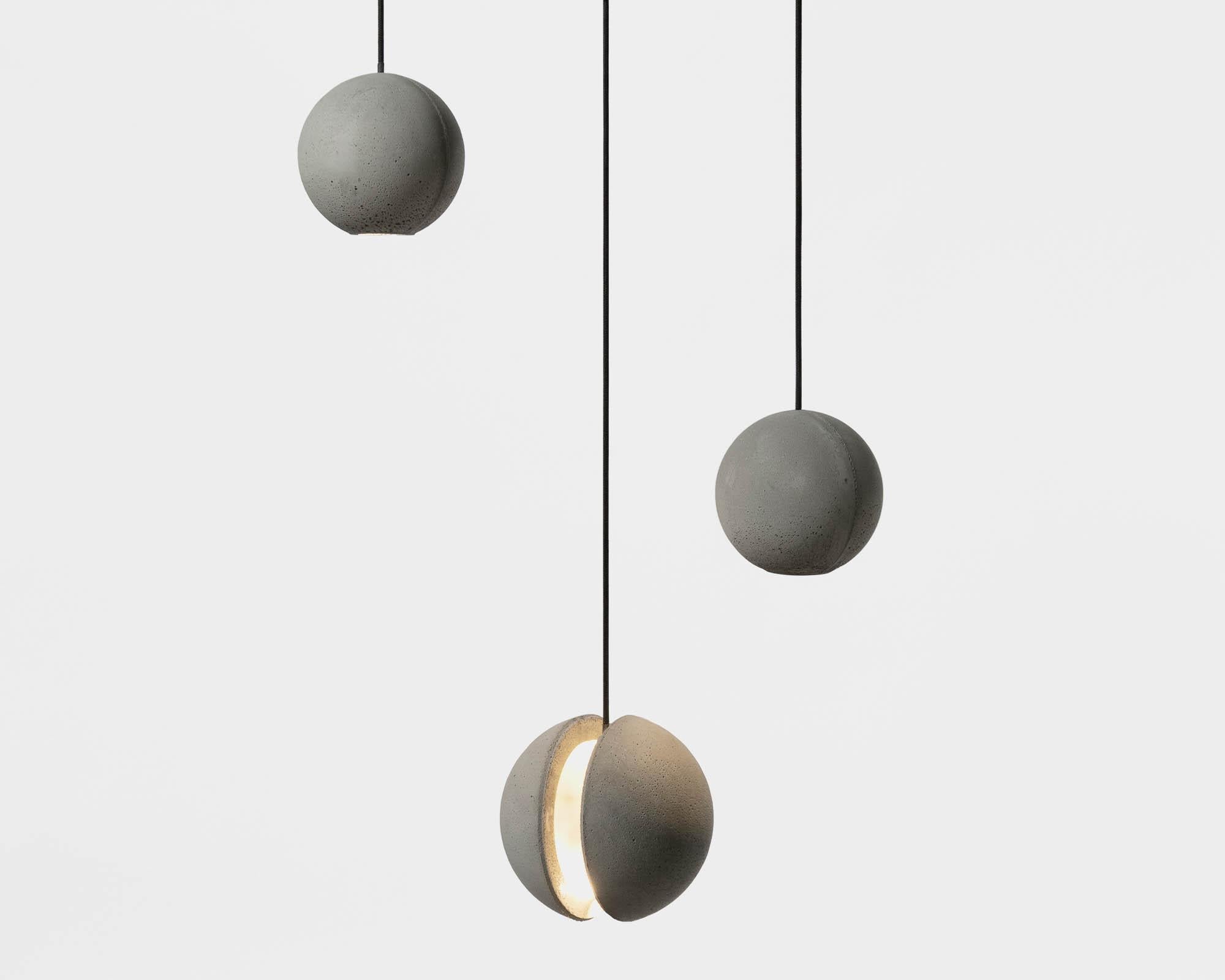 Moon S - pendant lamp by Bentu Design

Concrete
Measures: Ø 102 × H 98mm
1kg
Light source: G4 200lm 2700K AC 100-240V 50-60Hz 9W IP20 
Cord: 3m black
Ceiling rose: 110mm

Bentu Design's furniture and lightings derive its uniqueness from the