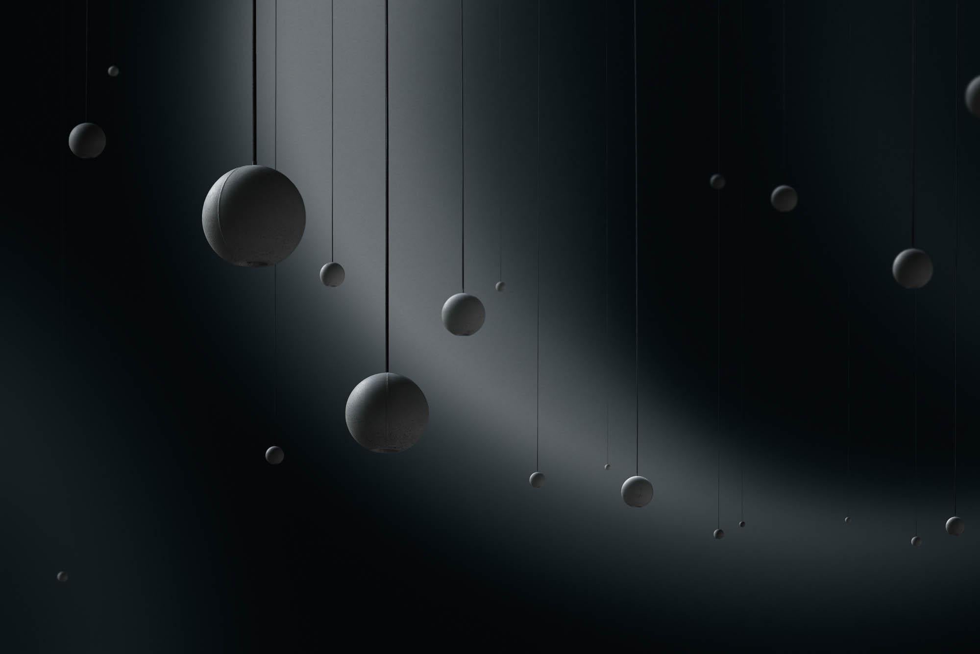 Lampe à suspension en béton Moon S de Bentu Design Excellent état - En vente à Paris, FR