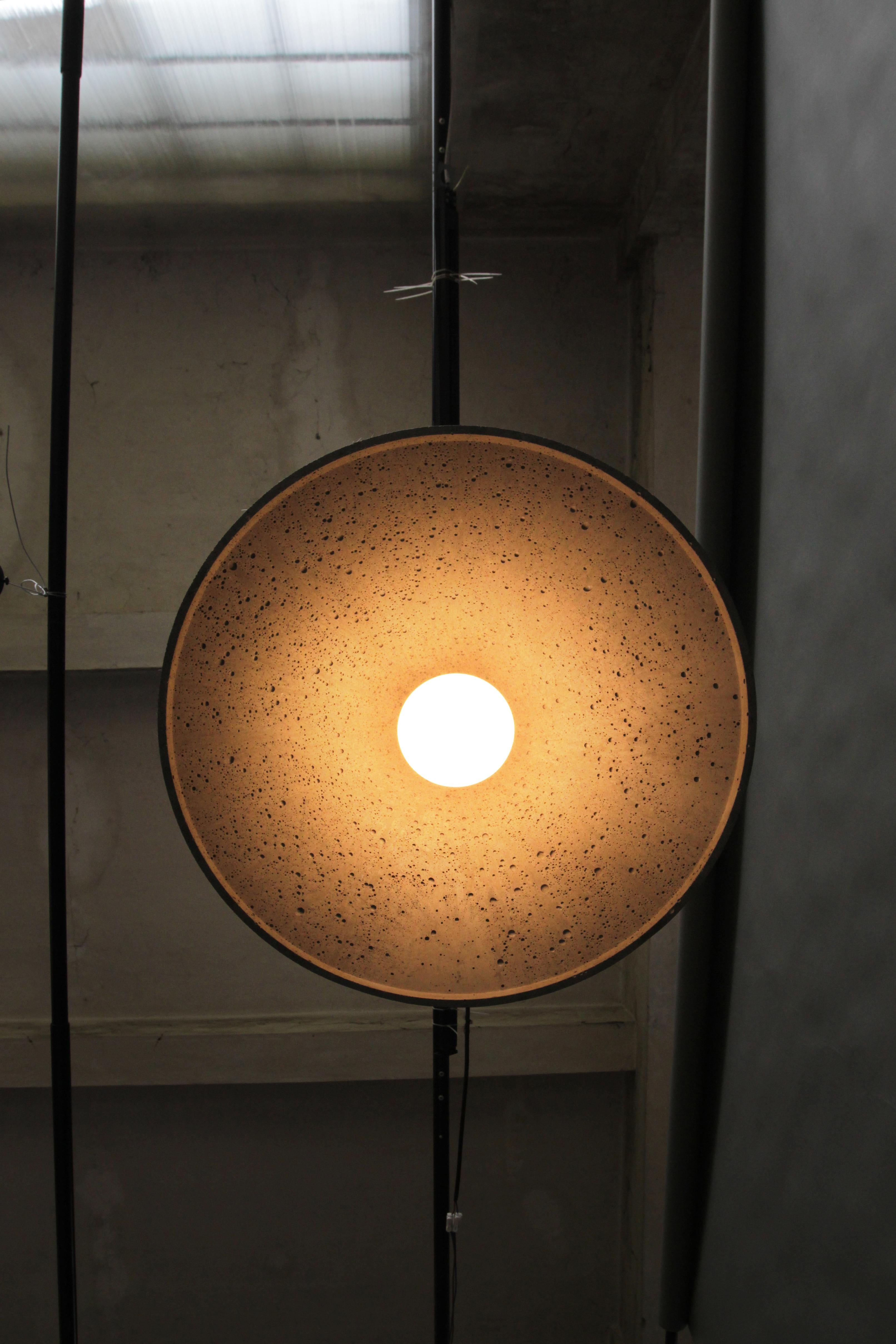 Industrial Concrete Pendant Lamp 'Ren 1' by Bentu Design For Sale