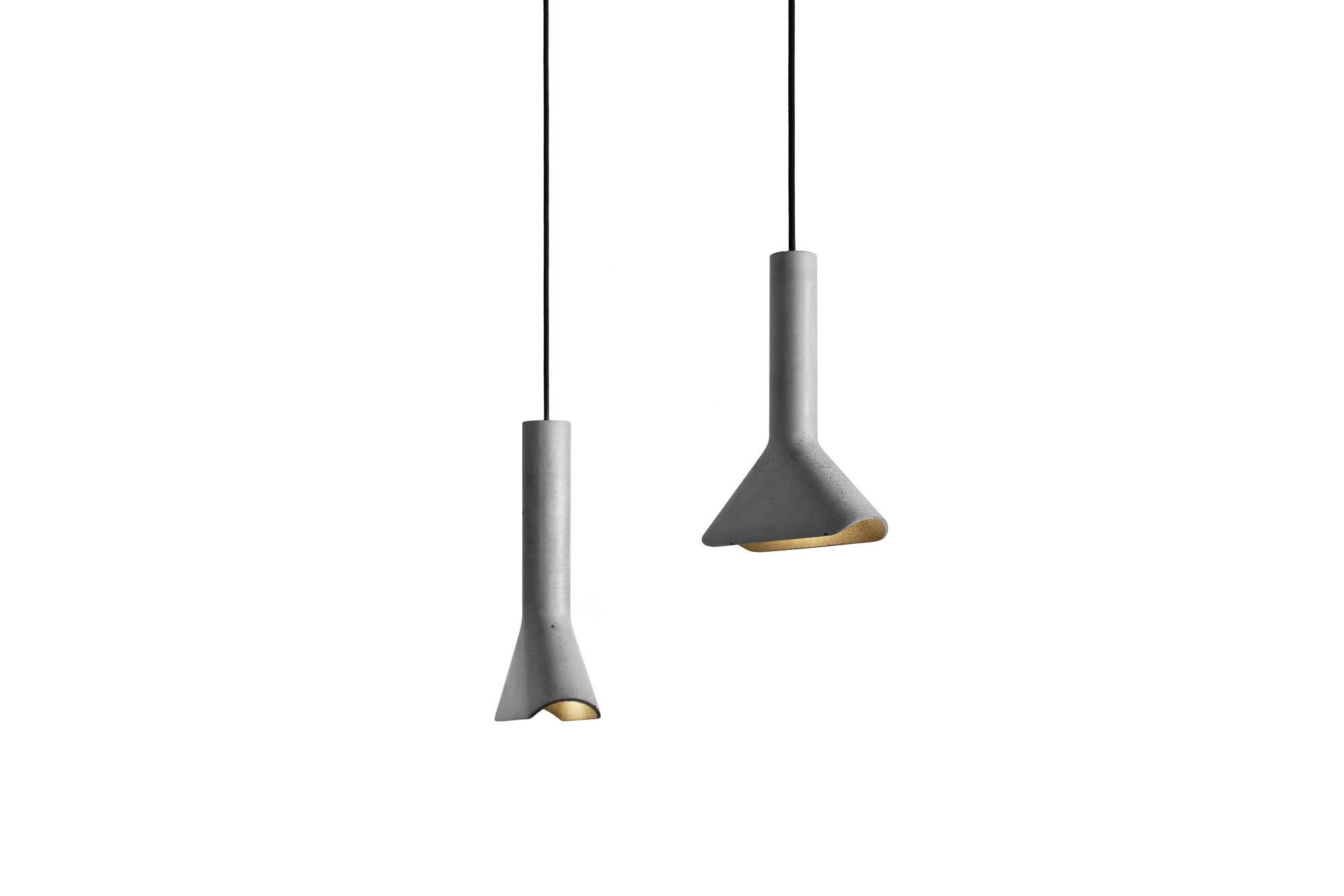 Industrial Concrete Pendant Lamp 'Ru' by Bentu Design For Sale