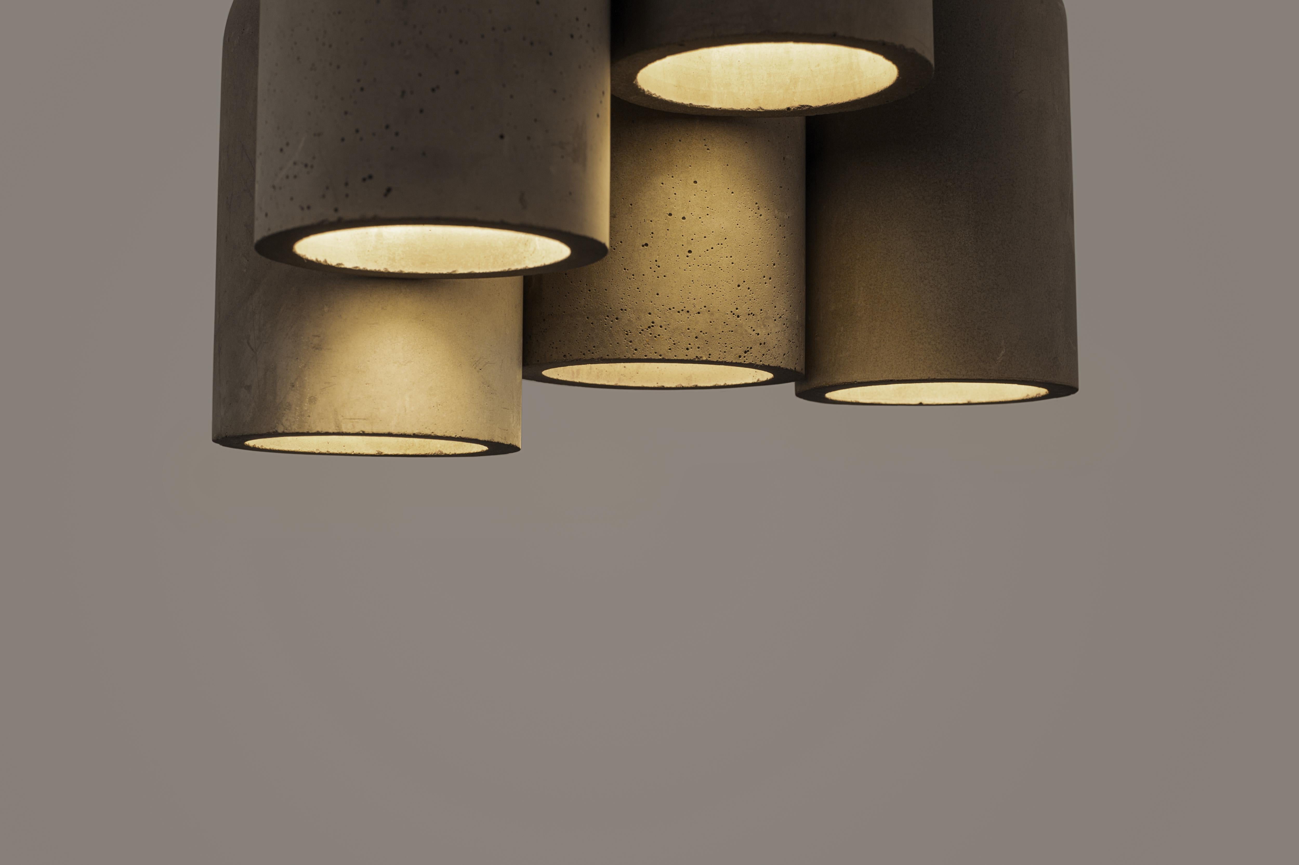 Concrete Pendant Lamp, “U, ” from Concrete Collection by Bentu In New Condition In Beverly Hills, CA