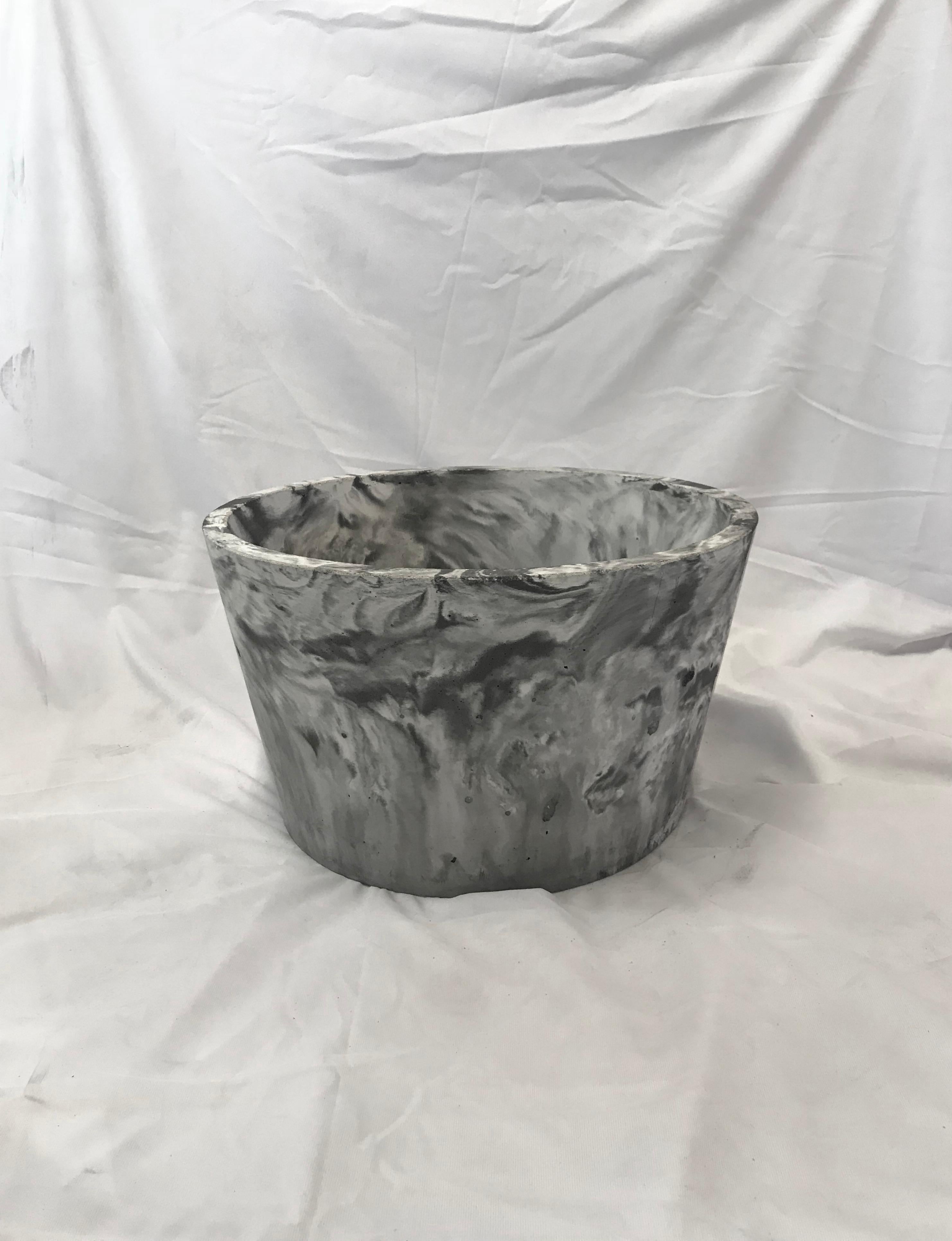 Modern Concrete Planter 1.0 in Marbled Scagliola for Indoor or Outdoor by Mtharu For Sale