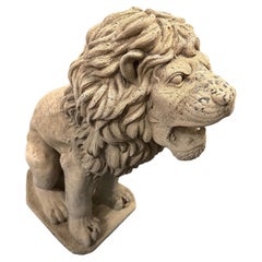 Concrete Roaring Lion , French Circa 1950
