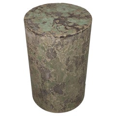 Natural Green and Brown Concrete Round Accent Table, 'Gerstle Bluffs'
