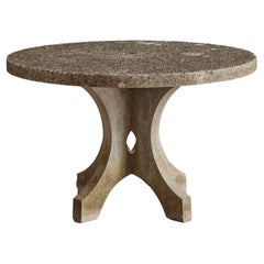 Vintage Concrete Round Garden Table 47"