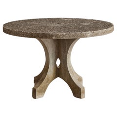 Tavolo da giardino rotondo in cemento 47"