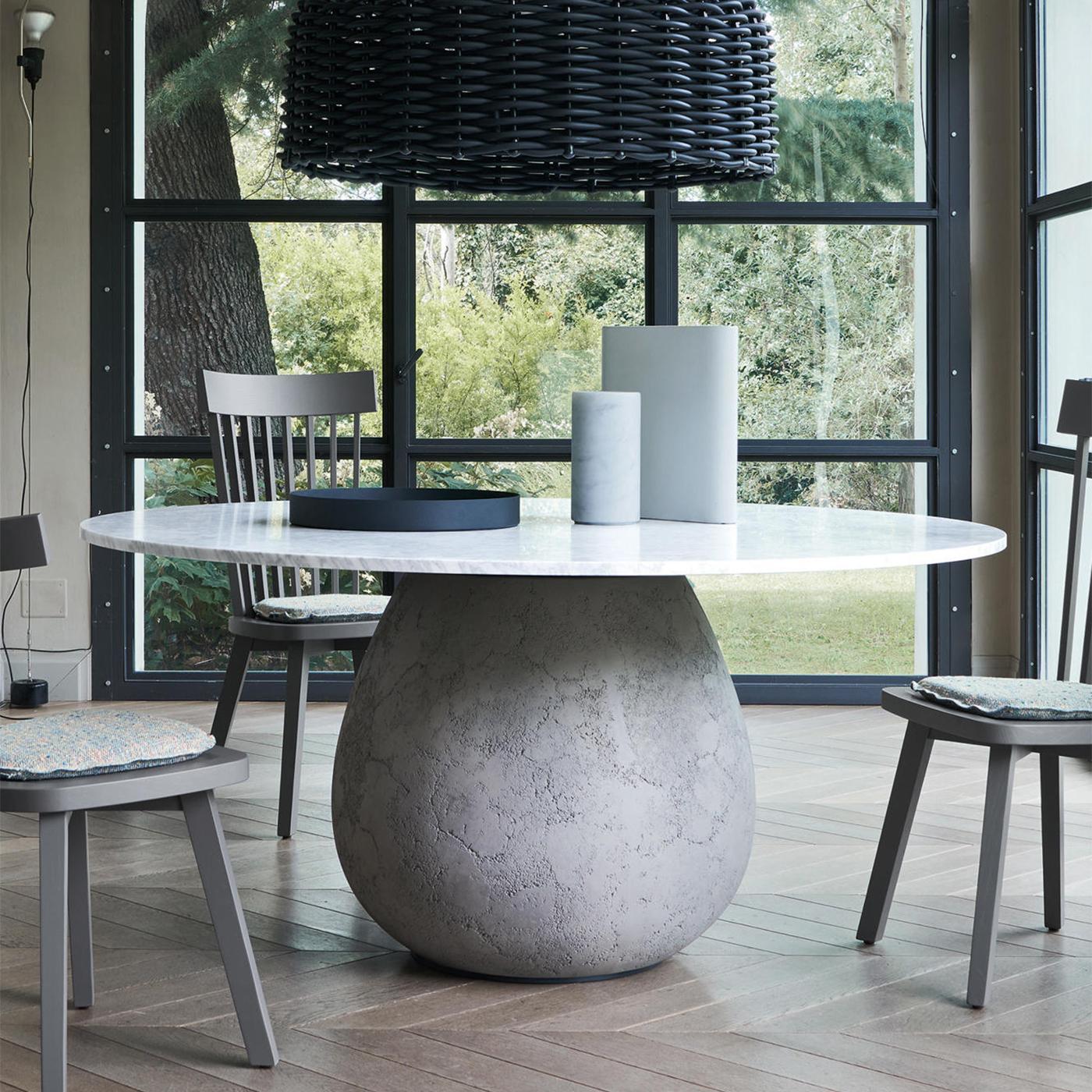 Hand-Crafted Concrete Round Table For Sale