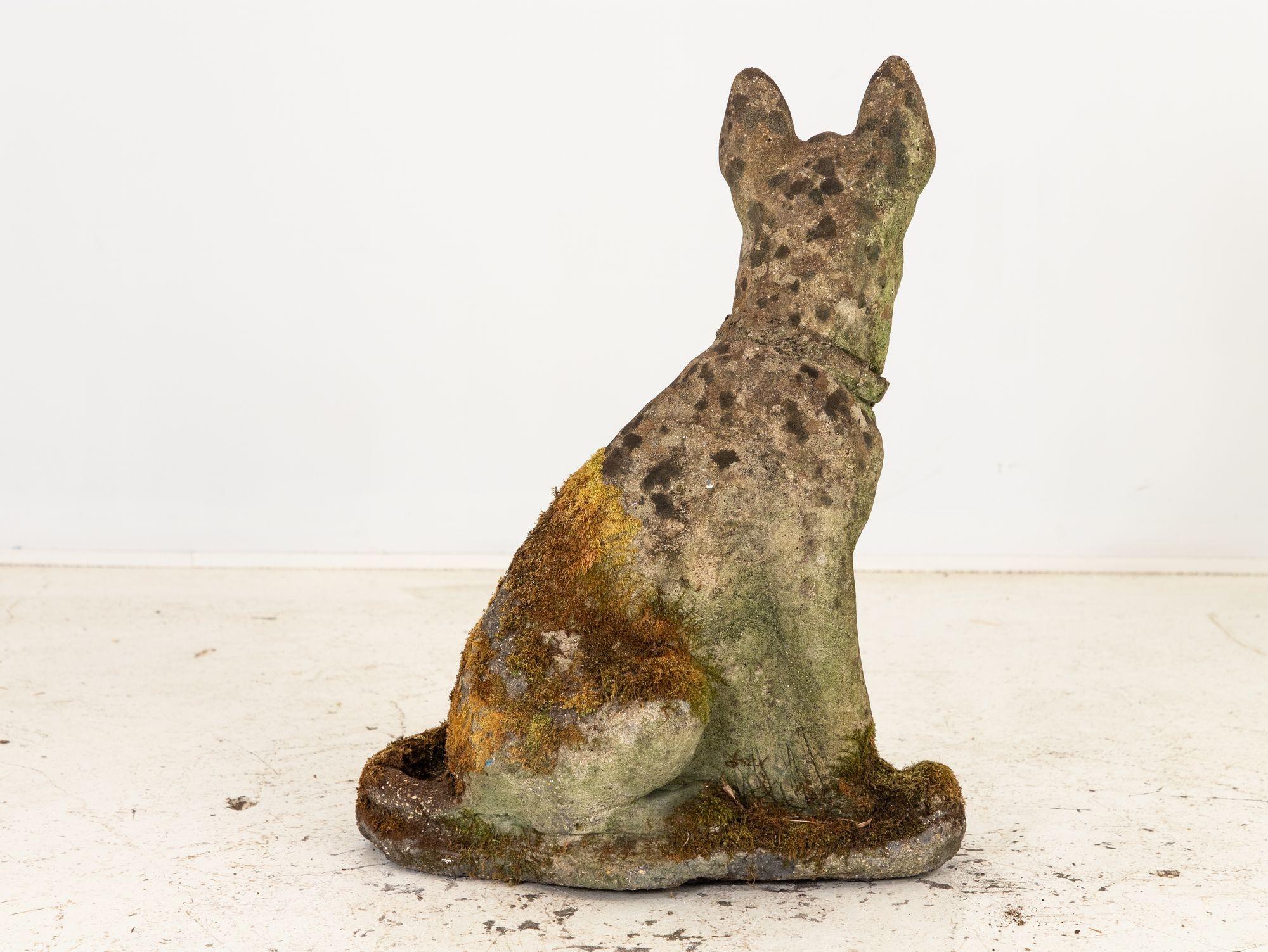 Concrete Shepherd Dog Garden Ornament, English mid 20th Century In Good Condition For Sale In South Salem, NY