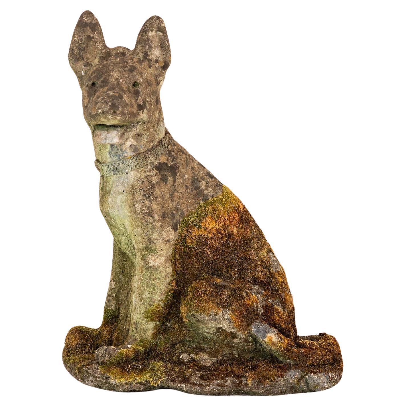 Concrete Shepherd Dog Garden Ornament, English mid 20th Century For Sale
