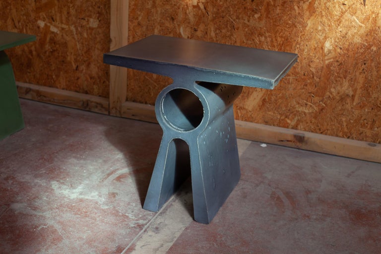 Brutalist Concrete Side Table 