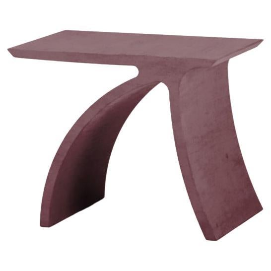 Concrete Side Table "D" Abecedario Collection Aubergine Color by Forma&Cemento