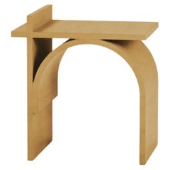 Concrete Side Table "E" Abecedario Collection Honey Color by Forma & Cemento