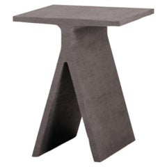 Concrete Side Table "F" Abecedario Collection Ardesia Color by Forma&Cemento