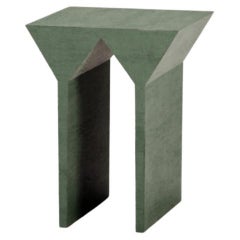 Concrete Side Table "G" Abecedario Collection Green Color by Forma&Cemento