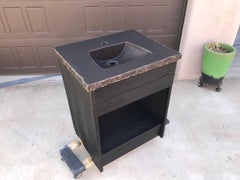Concrete Sink Vanity with Rough Rock Edge