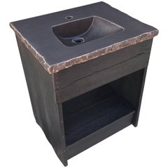 Concrete Sink Vanity with Rough Rock Edge