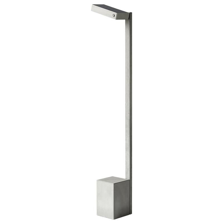 Concrete Solar Outdoor Floor Lamp, “Yu, ” from Concrete Collection by Bentu