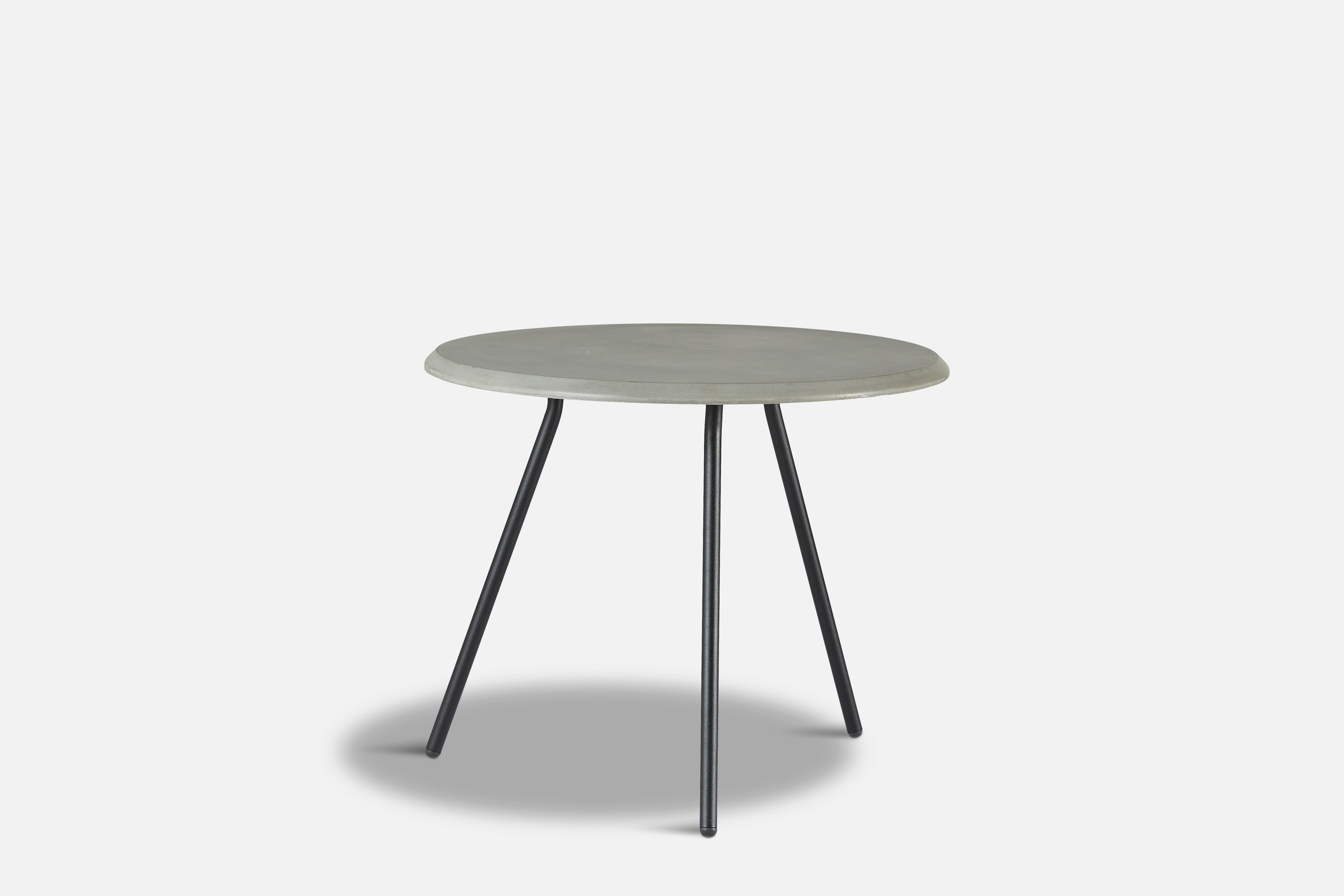 Concrete Soround coffee table 60 by Nur Design
Materials: metal, fibre concrete 
Dimensions: D 60 x W 60 x H 49 cm
Also available in different sizes and materials: nano laminate, ash, fibre concrete. 

The founders, Mia and Torben Koed, decided