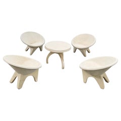 Concrete "Sphere" Chairs and Table Set, Italy 1960s
