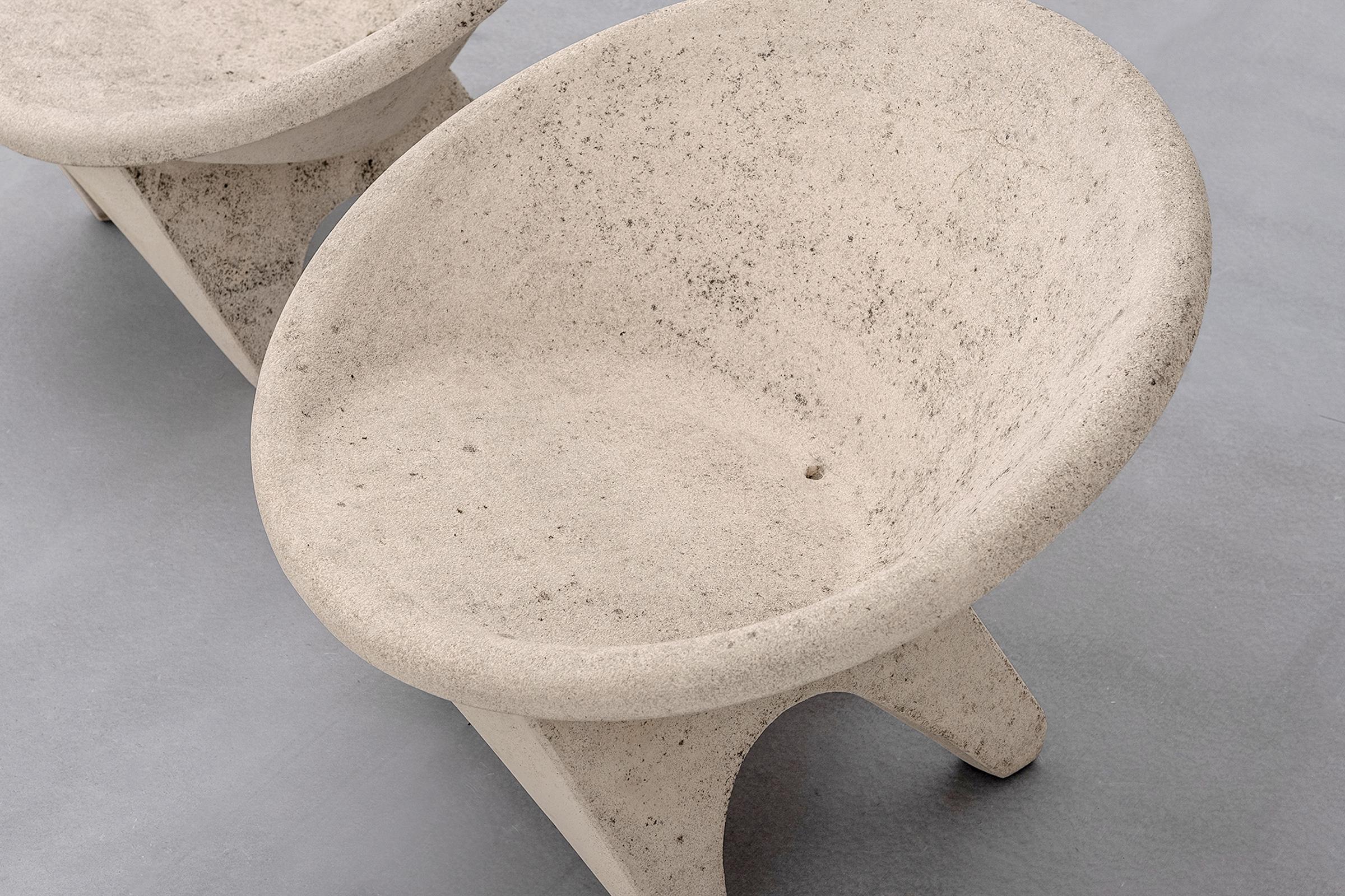 Concrete ‘Sphere’ Garden Chairs Italy, 1960s 1