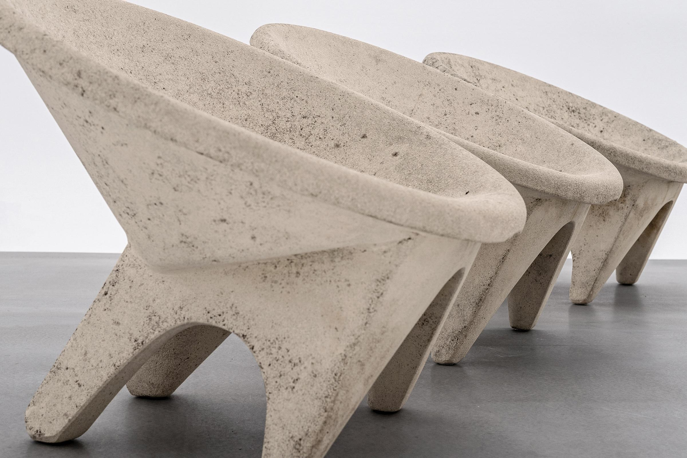 Mid-Century Modern Concrete ‘Sphere’ Garden Chairs Italy, 1960s