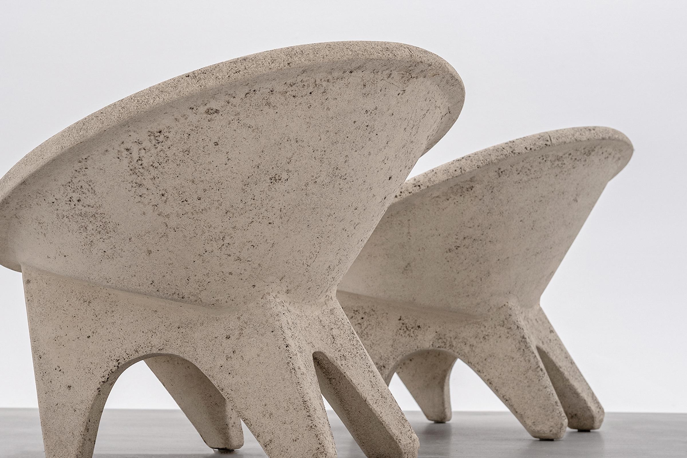 Italian Concrete ‘Sphere’ Garden Chairs Italy, 1960s