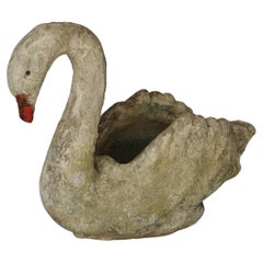 Vintage Concrete Swan Planter