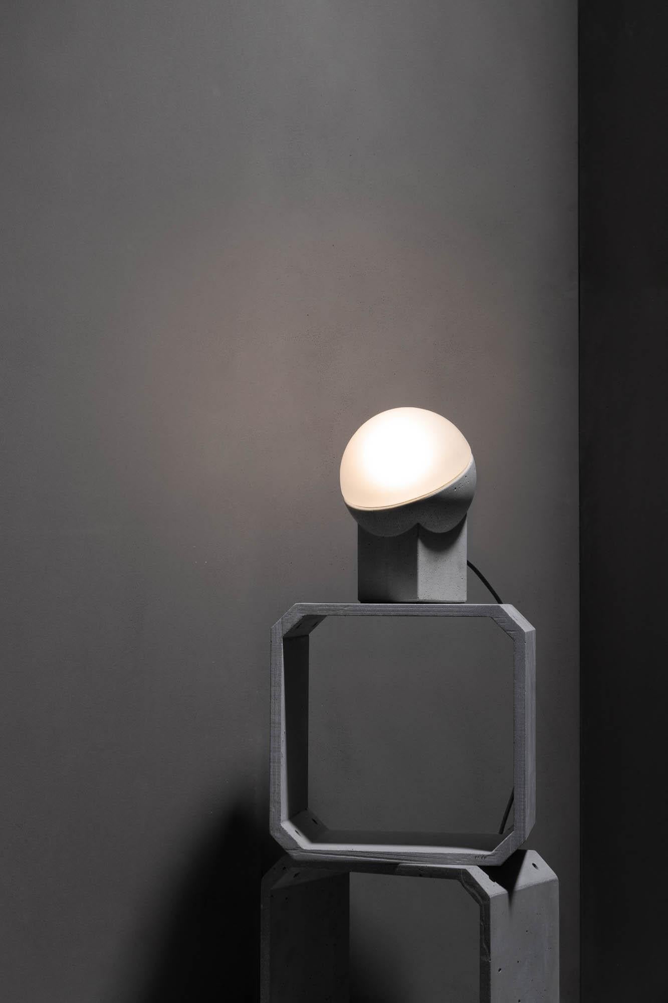 Chinese Concrete Table Lamp 'Nie M' by Bentu Design For Sale