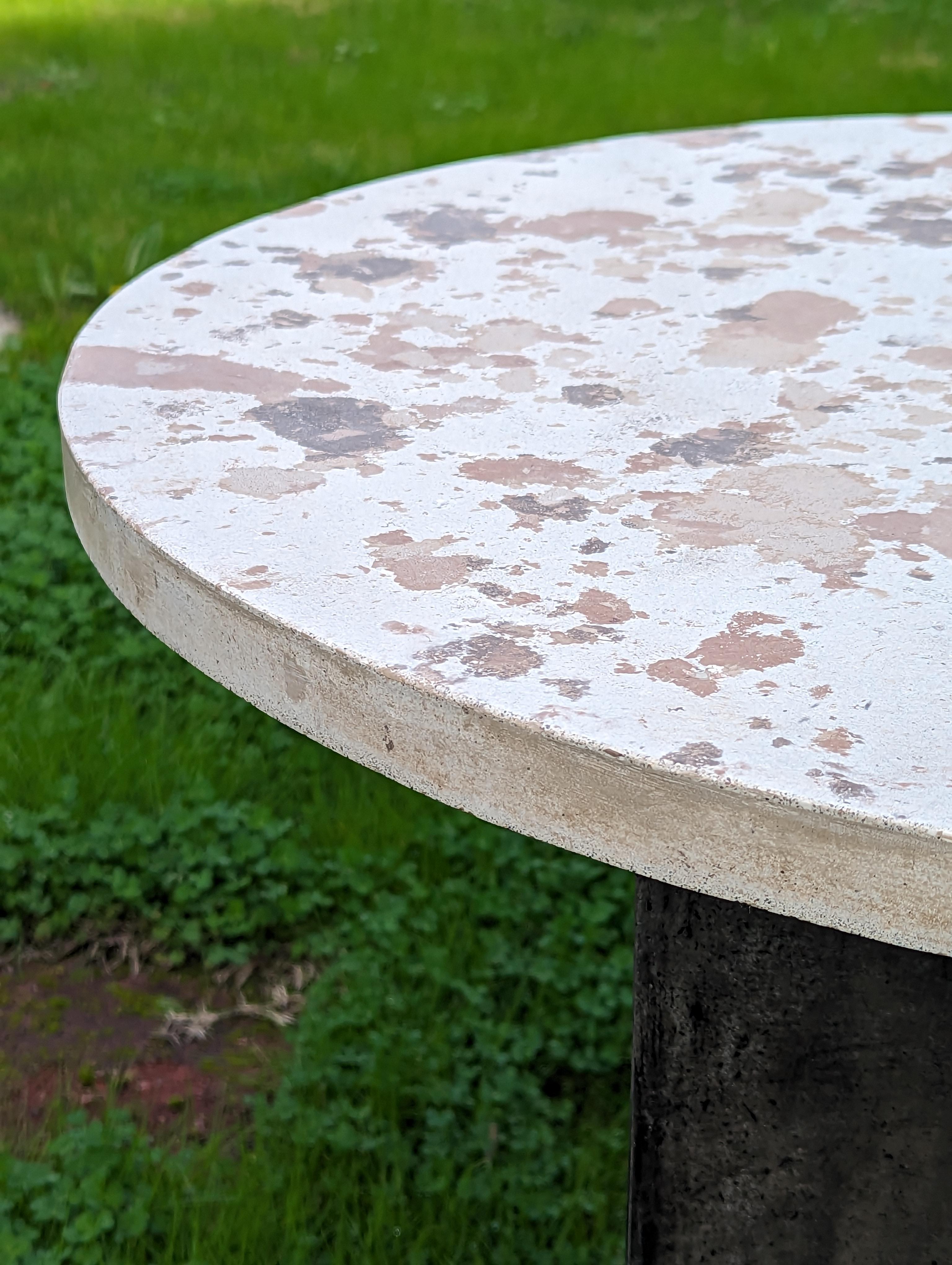 Cast Concrete Top with Brown Speckled Pattern For Sale