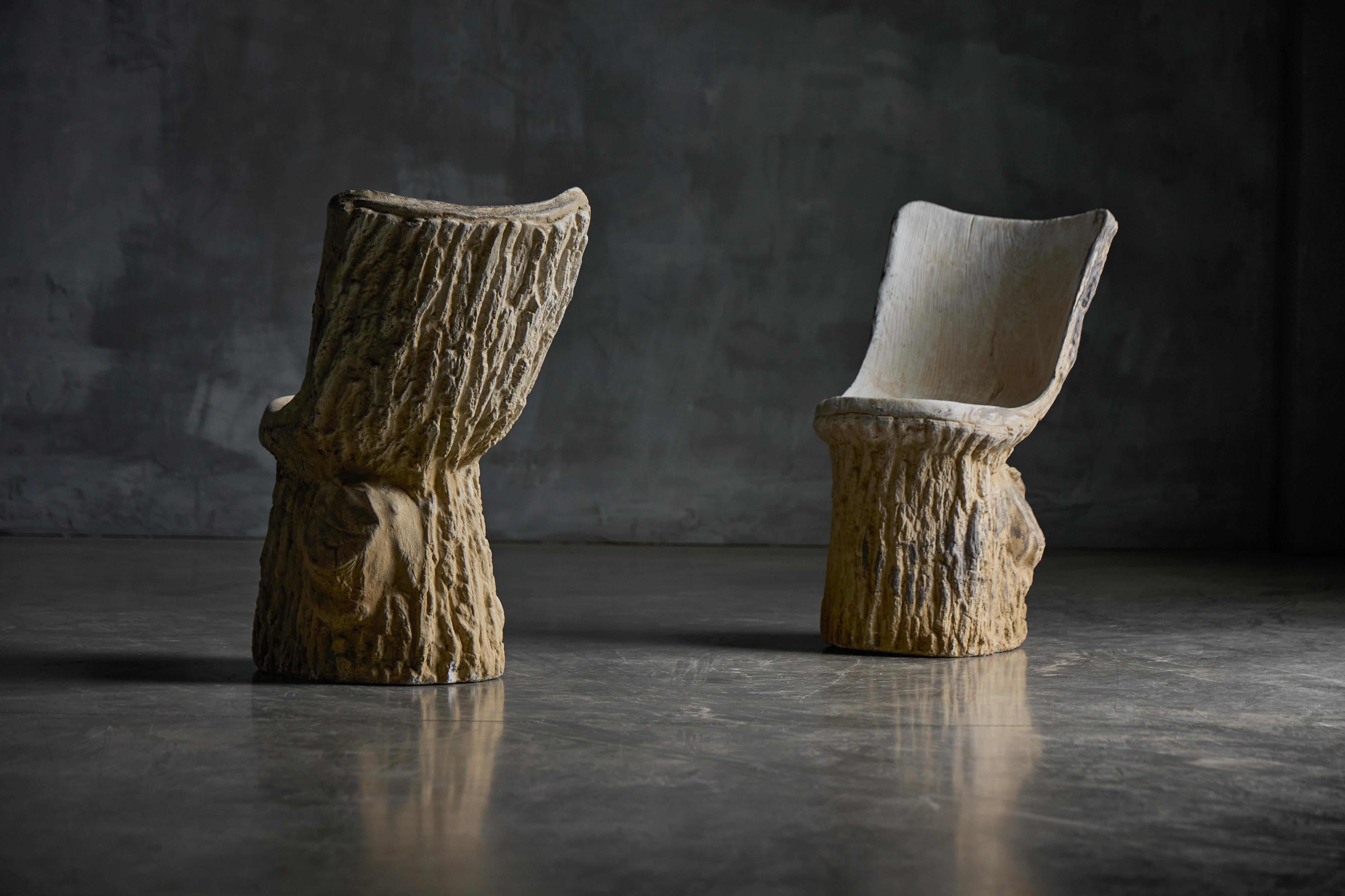 Concrete Tree Trunk Garden Set, France, 20th Century For Sale 6