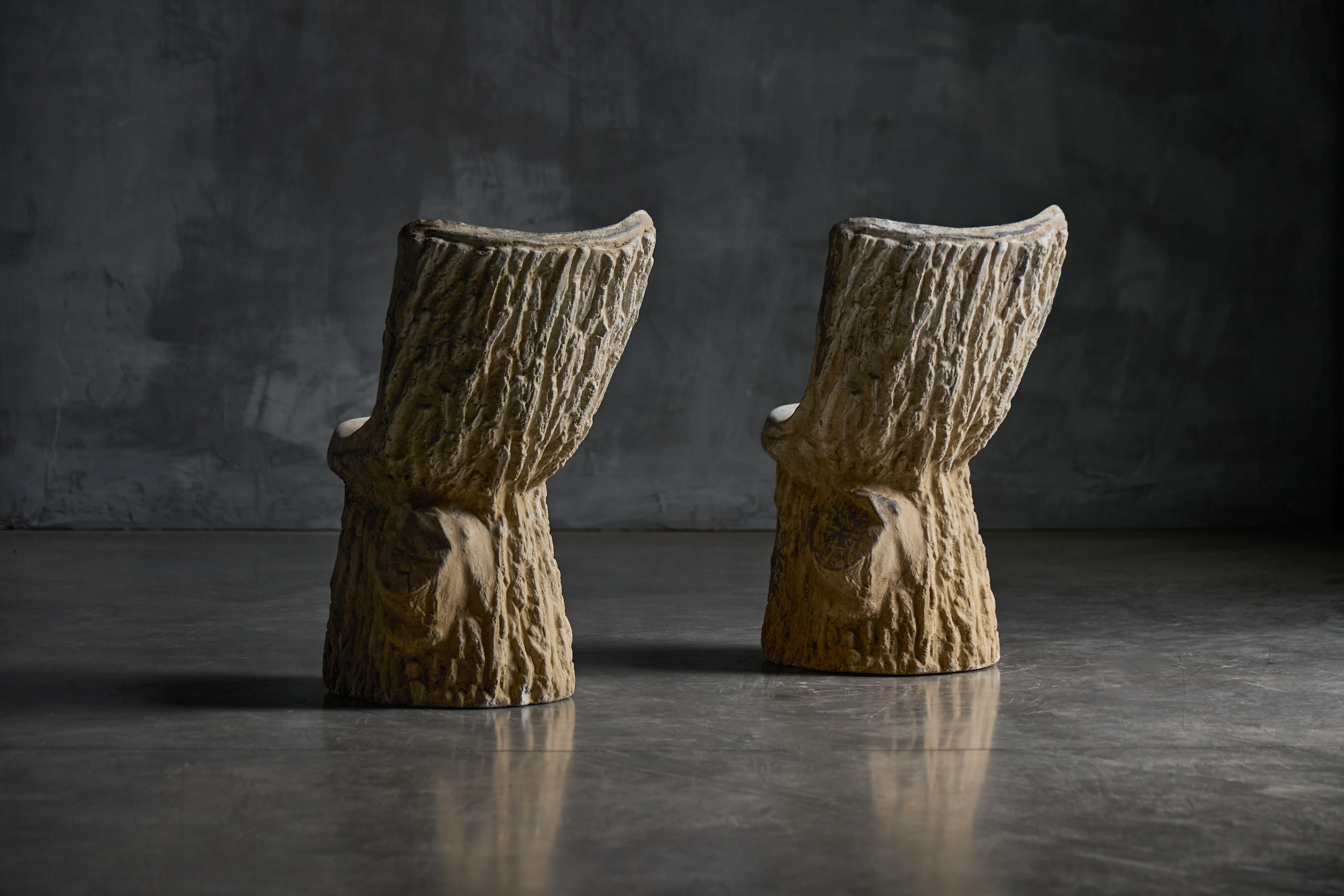 Concrete Tree Trunk Garden Set, France, 20th Century For Sale 8