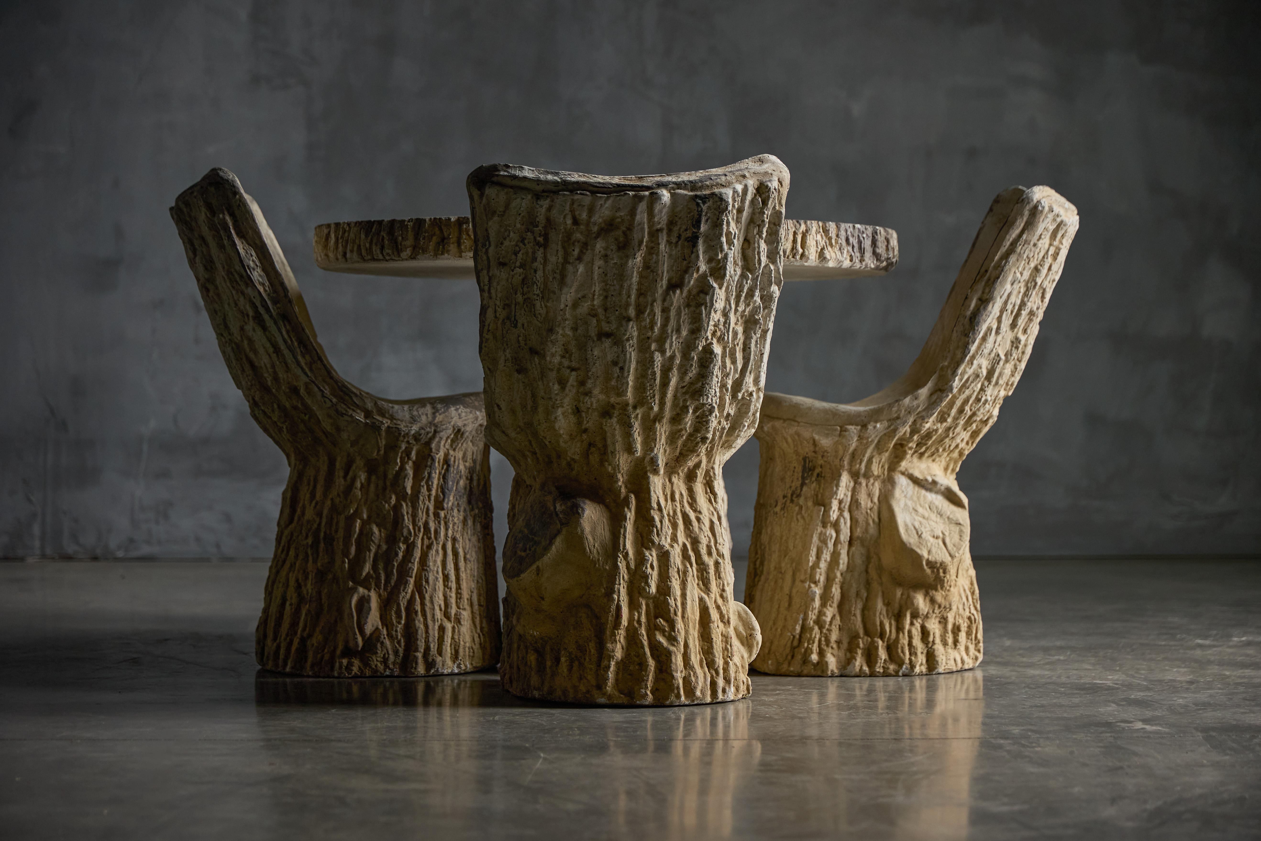 Concrete Tree Trunk Garden Set, France, 20th Century In Excellent Condition For Sale In Antwerp, BE