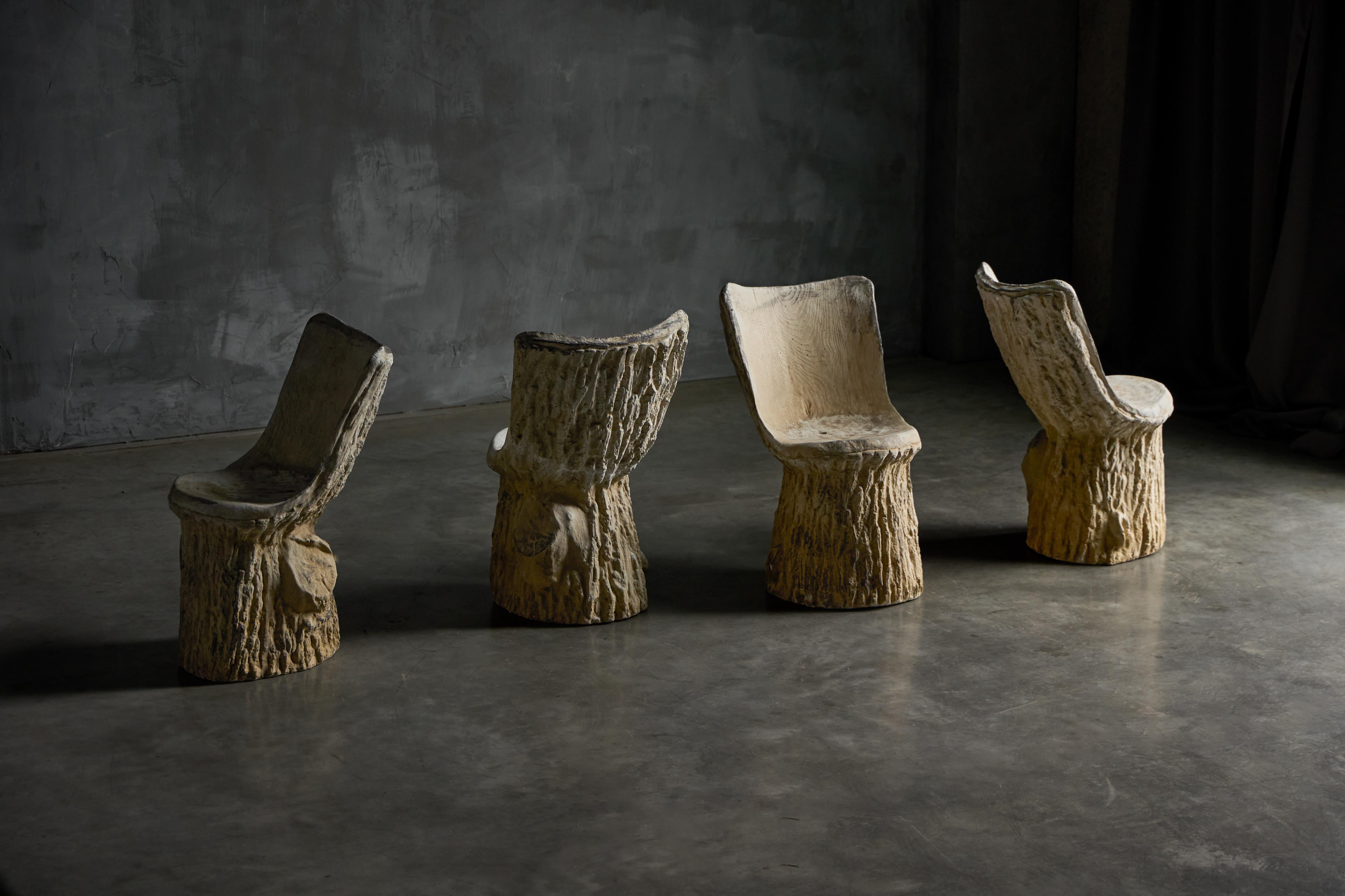 Concrete Tree Trunk Garden Set, France, 20th Century For Sale 1