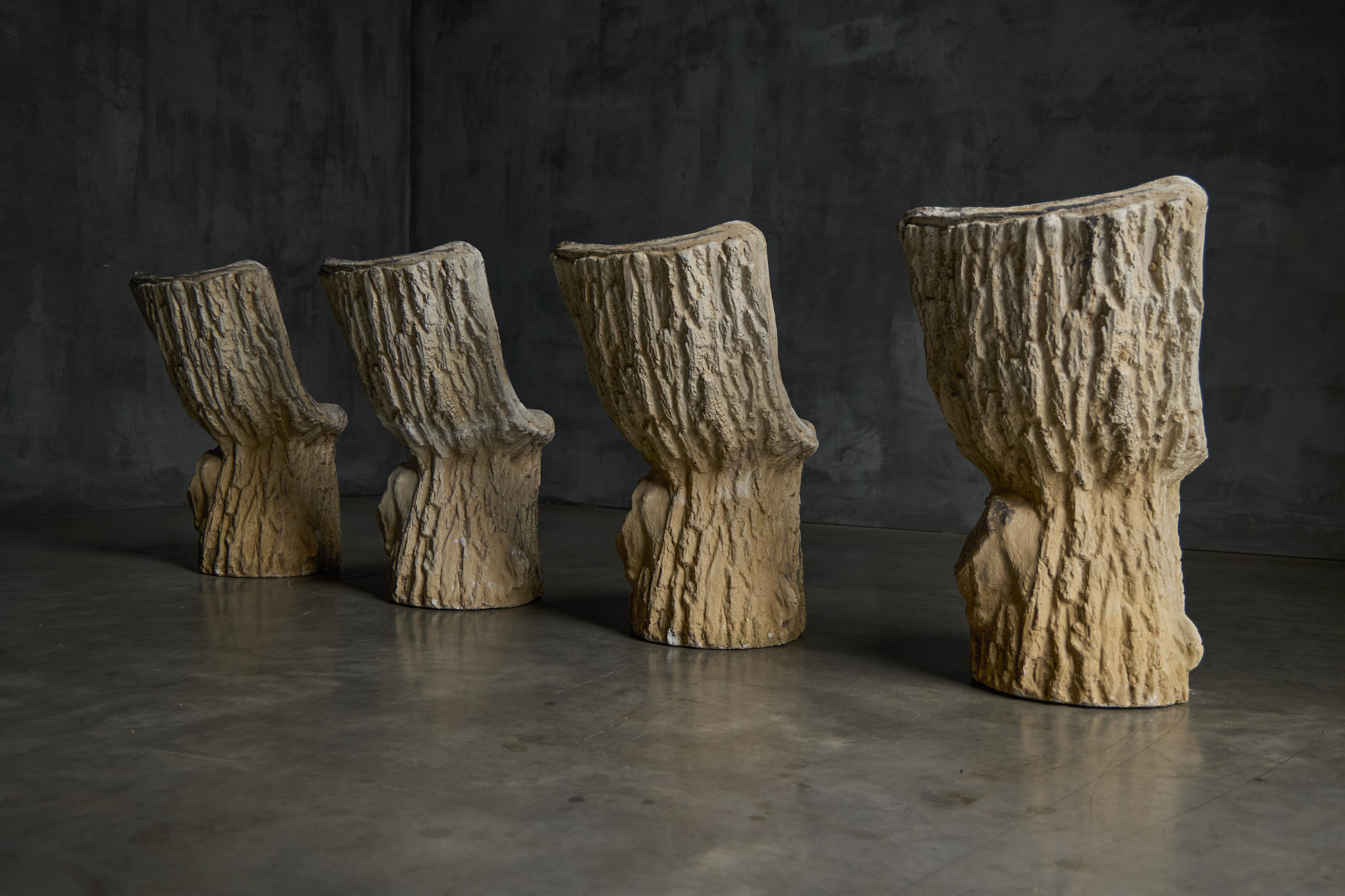 Concrete Tree Trunk Garden Set, France, 20th Century For Sale 3