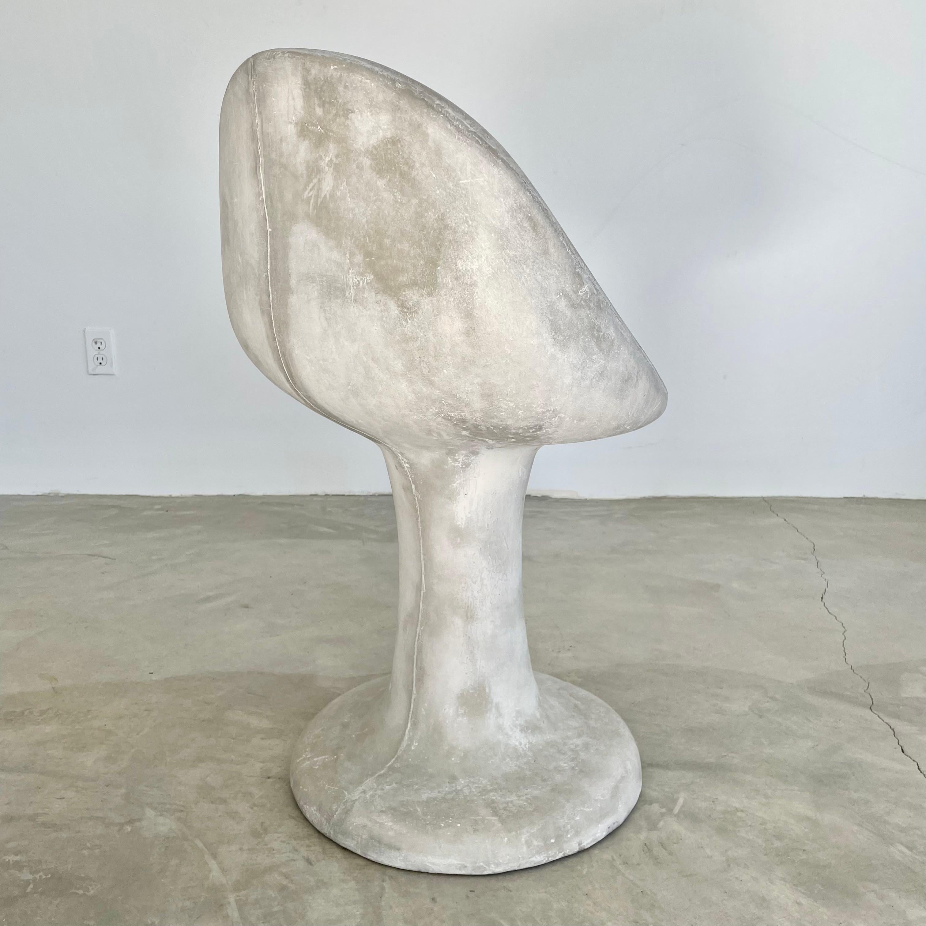 Minimalist Concrete Tulip Chairs by Merit Los Angeles For Sale