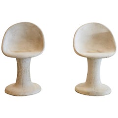 Concrete Tulip Chairs in Style of Willy Guhl
