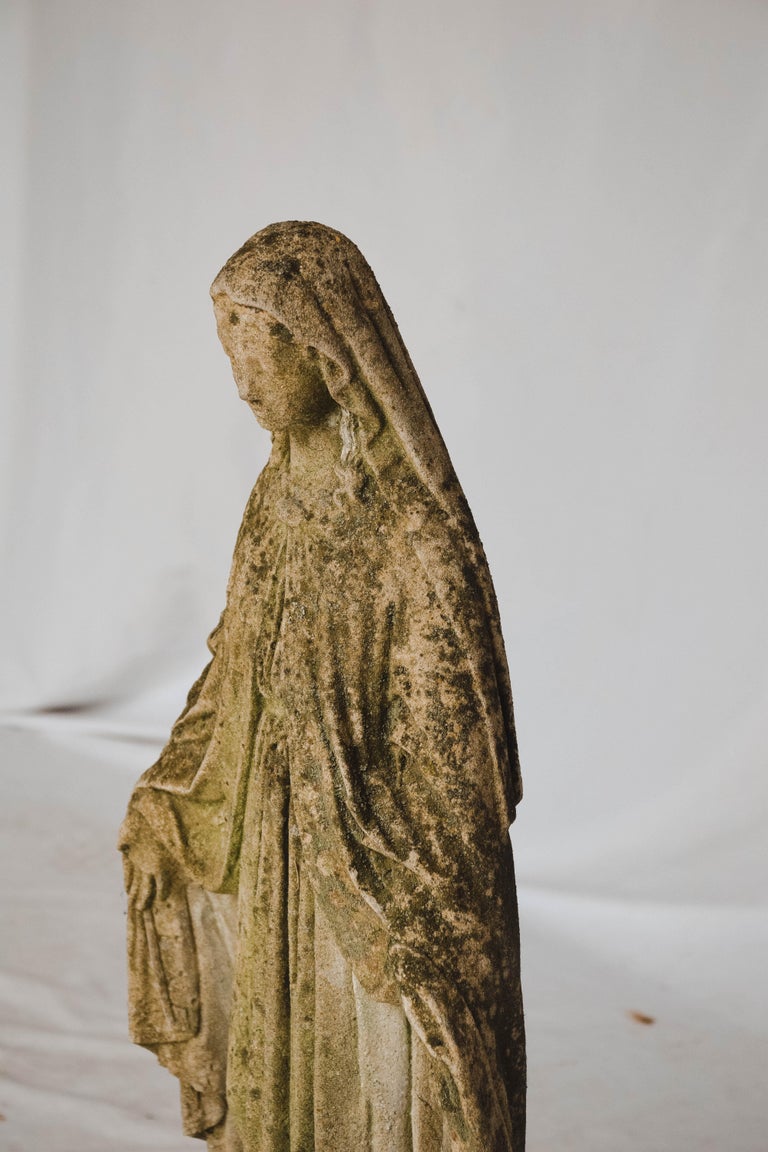 Concrete Virgin Mary Garden Statue at 1stDibs virgin mary concrete statue