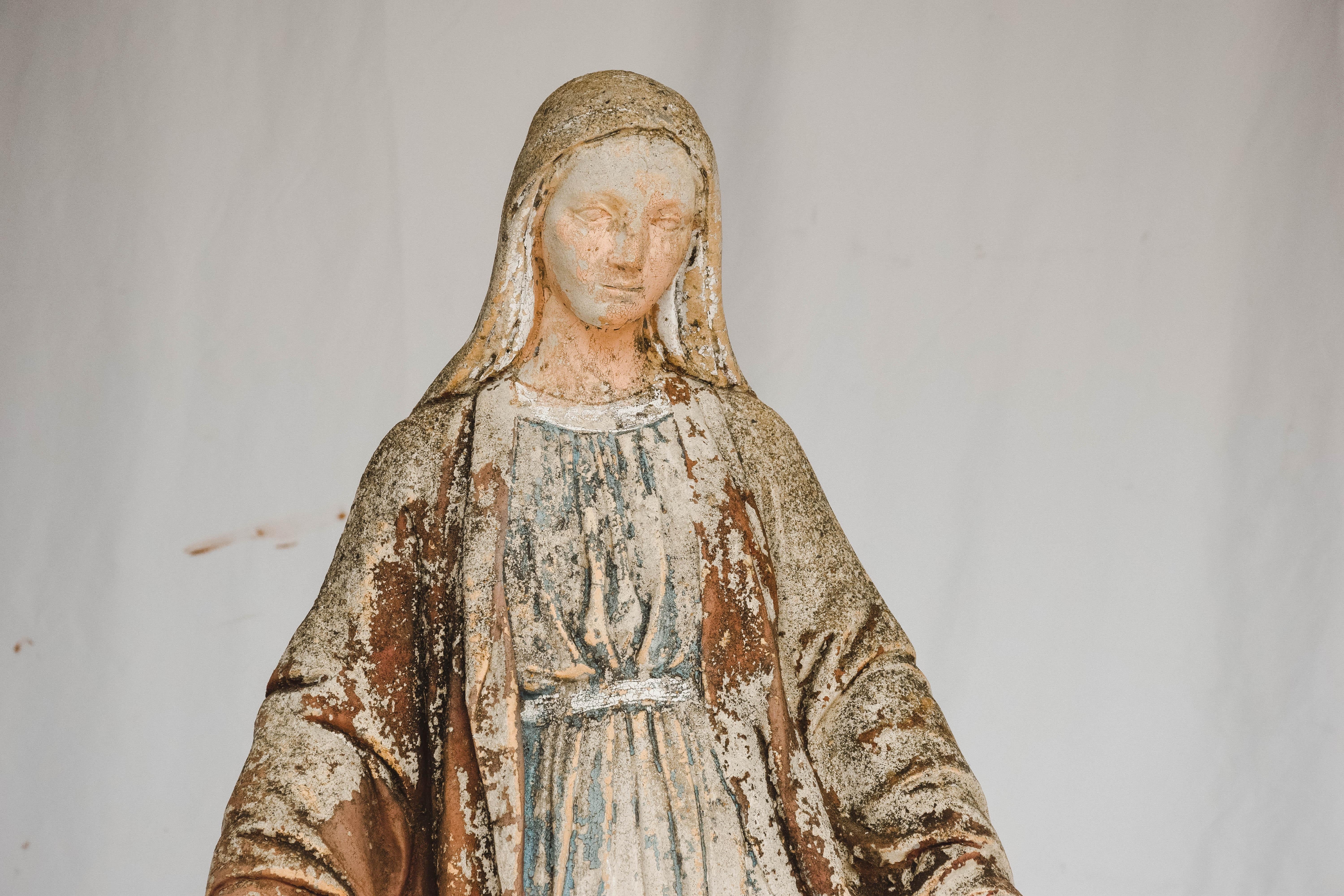 vintage virgin mary statue